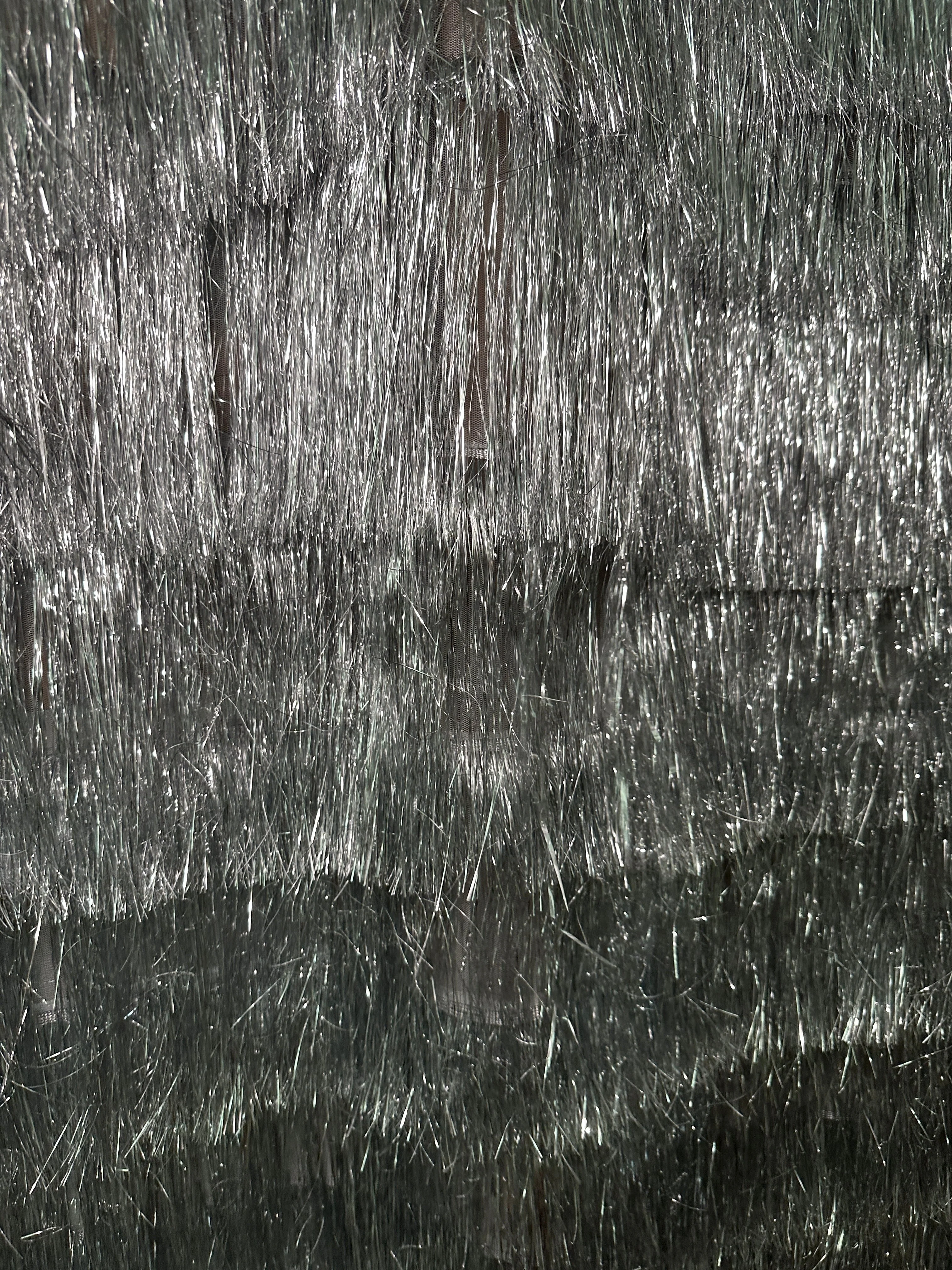 Silver Fringe Metallic Mesh Base Fabric - Image 5