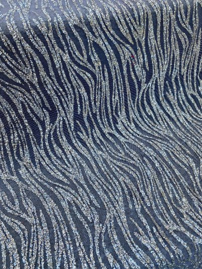Silver Glitter Wave Design Lace - Image 4
