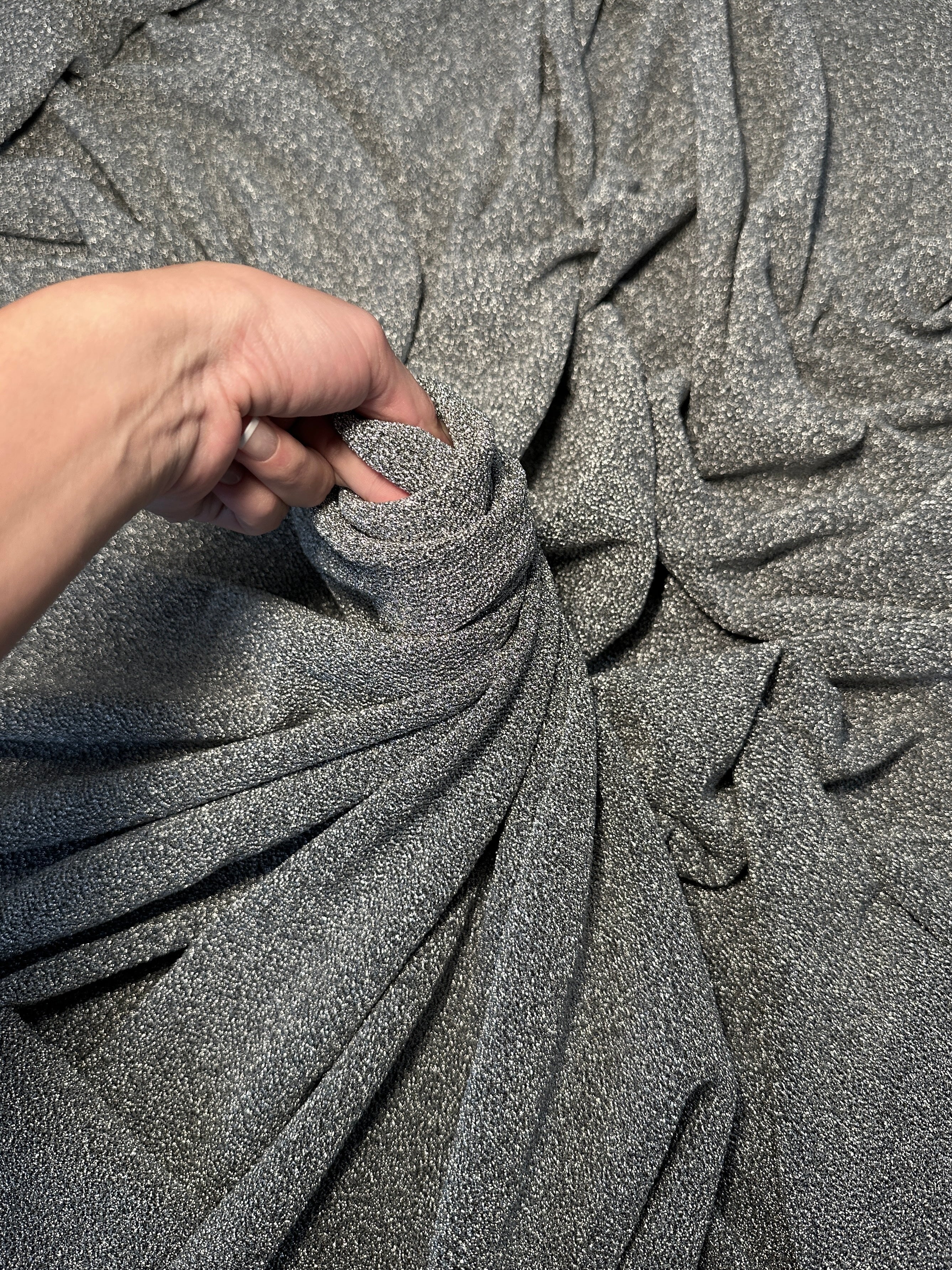 Silver Glitter Lurex Jersey - Image 6