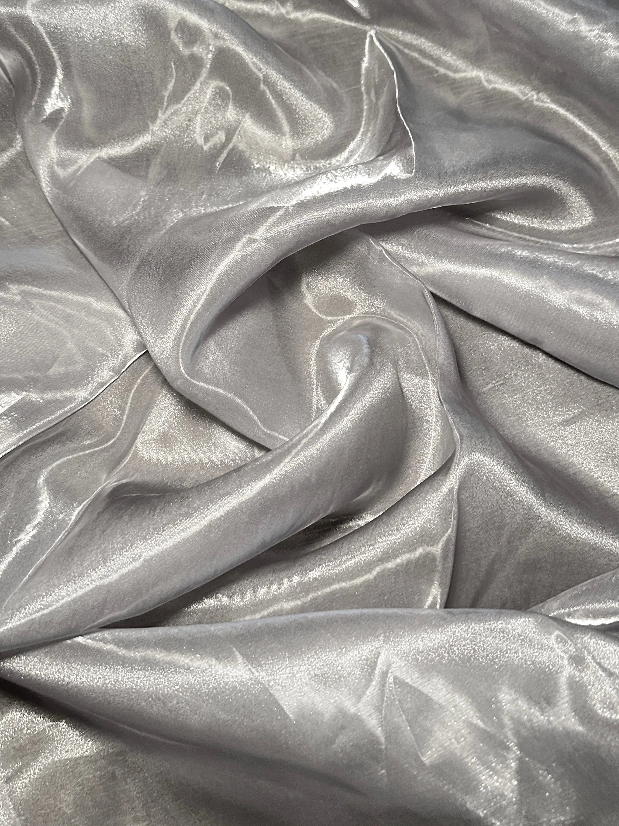 Silver Liquid Shimmery Organza - Image 2