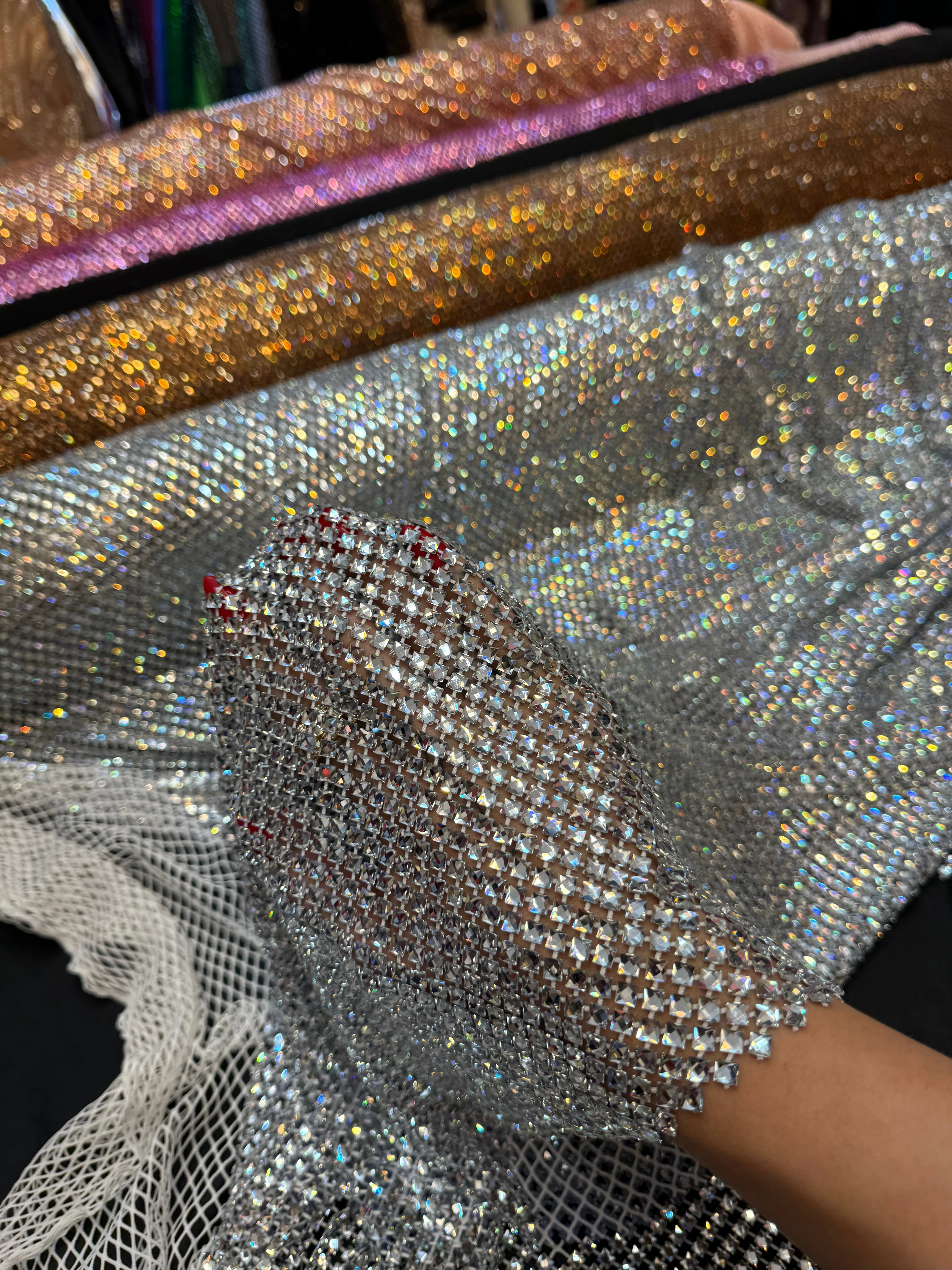 Silver Luxury Rhinestone Mesh - Image 4