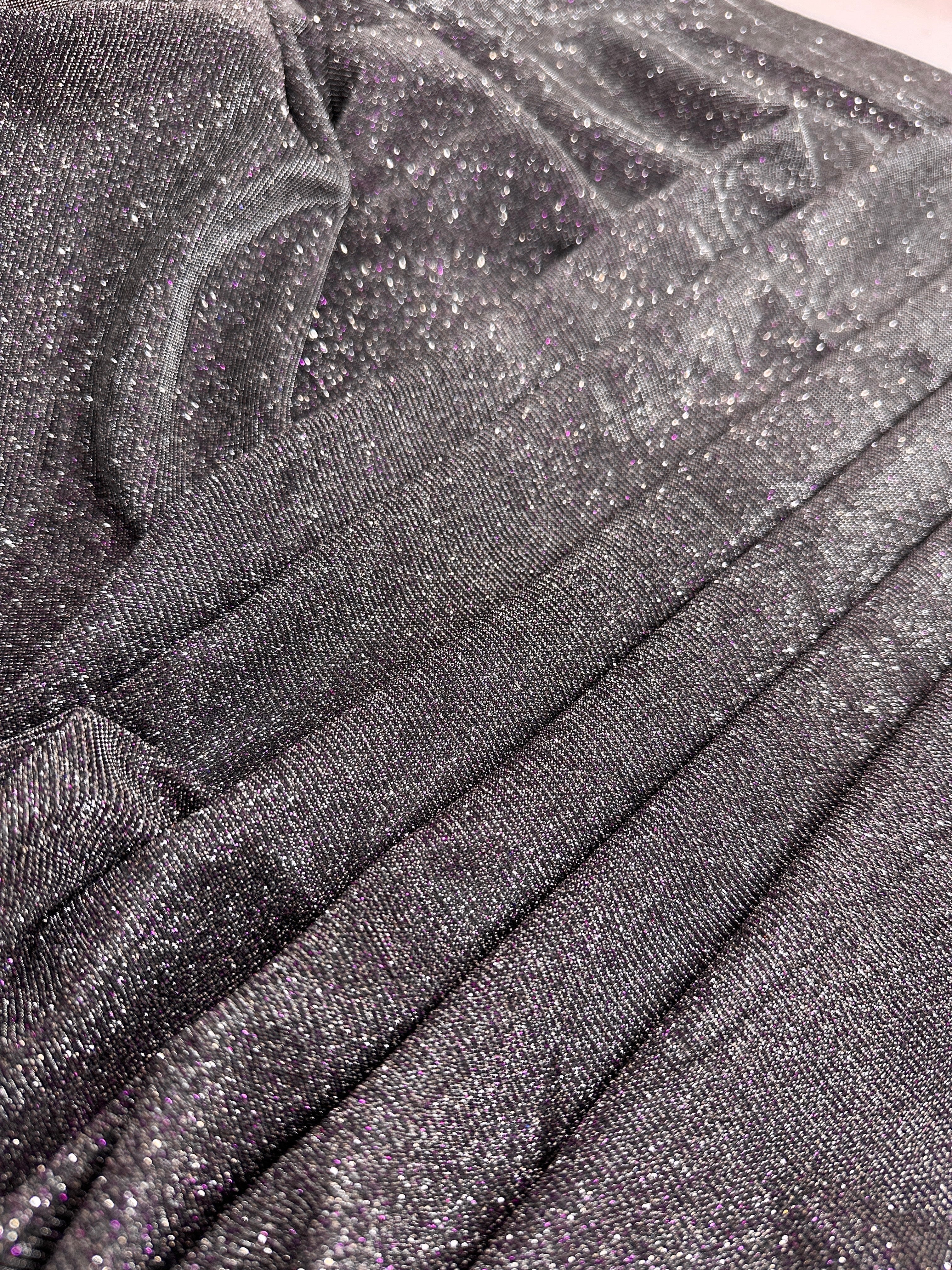 Silver-Purple Iridescent Stretch Metallic Lurex - Image 2