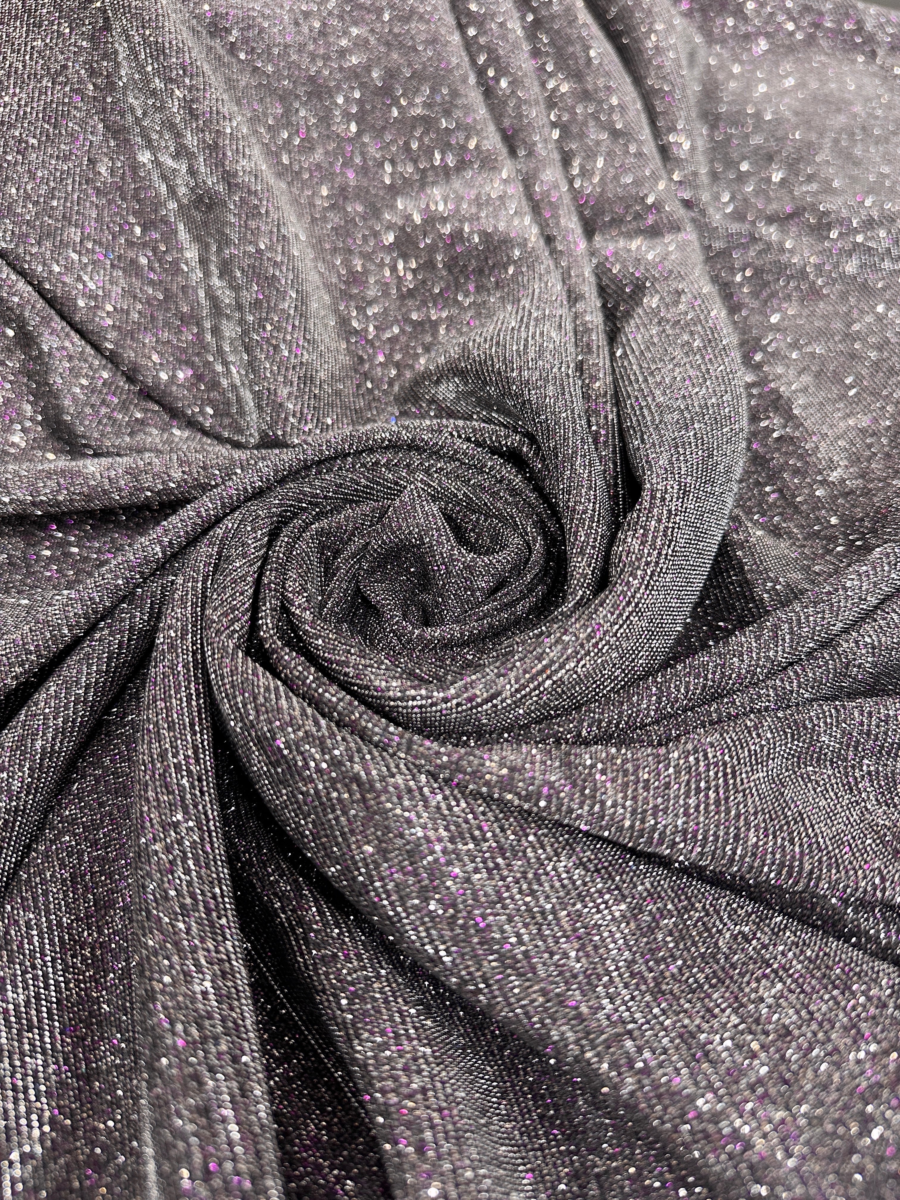 Silver-Purple Iridescent Stretch Metallic Lurex - Image 4