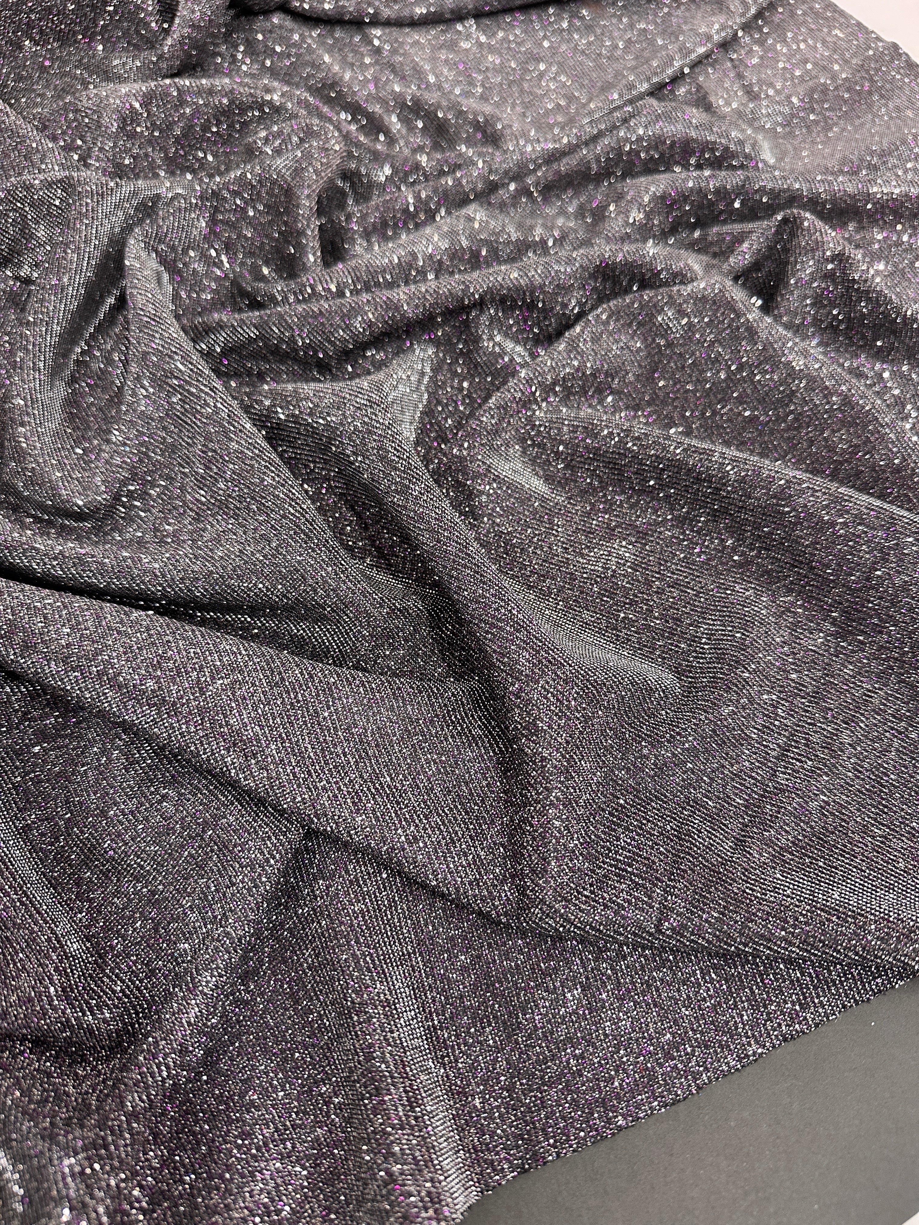Silver-Purple Iridescent Stretch Metallic Lurex - Image 5