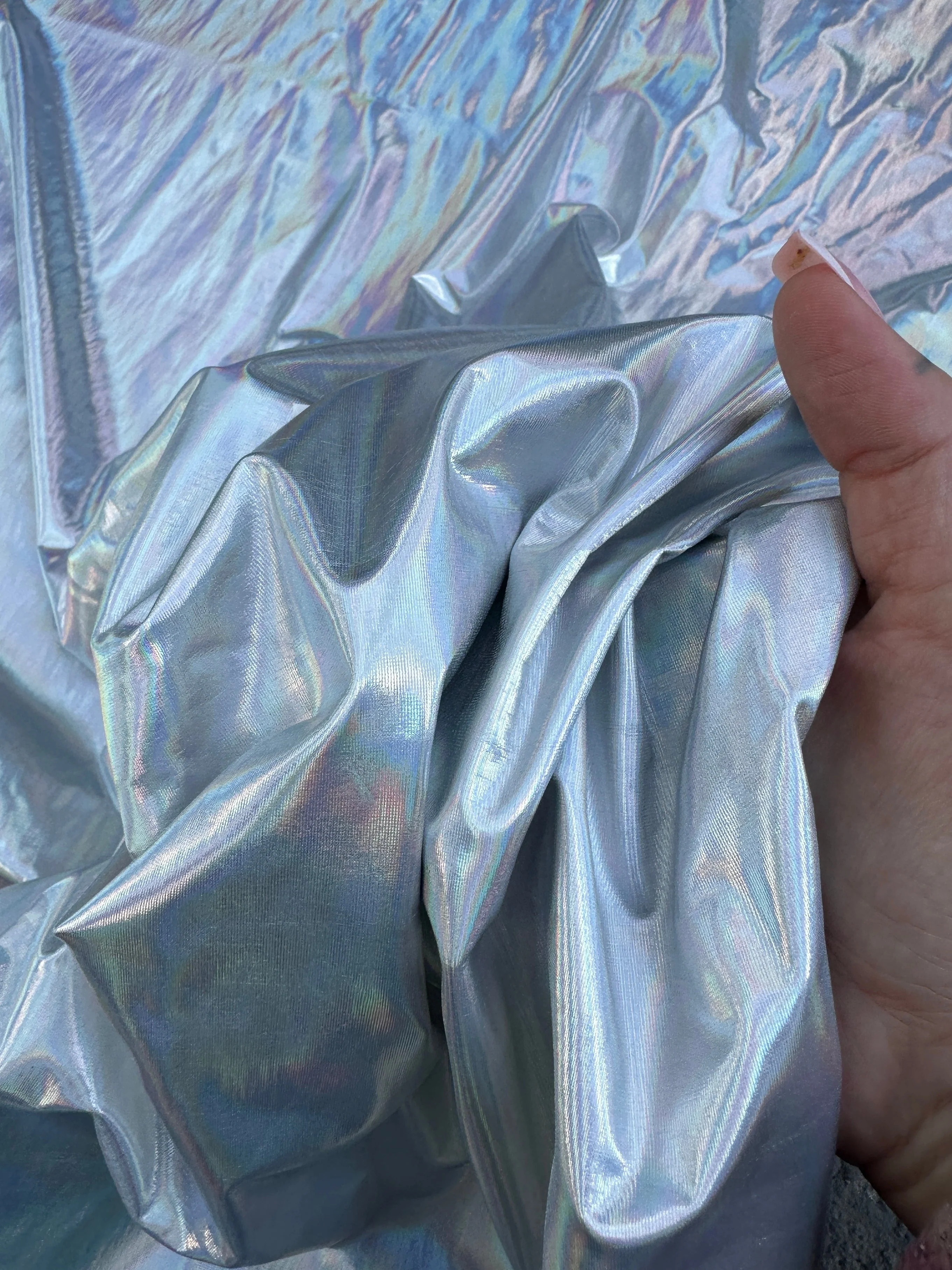 Silver Reflective Coated Spandex Pleather - Image 7