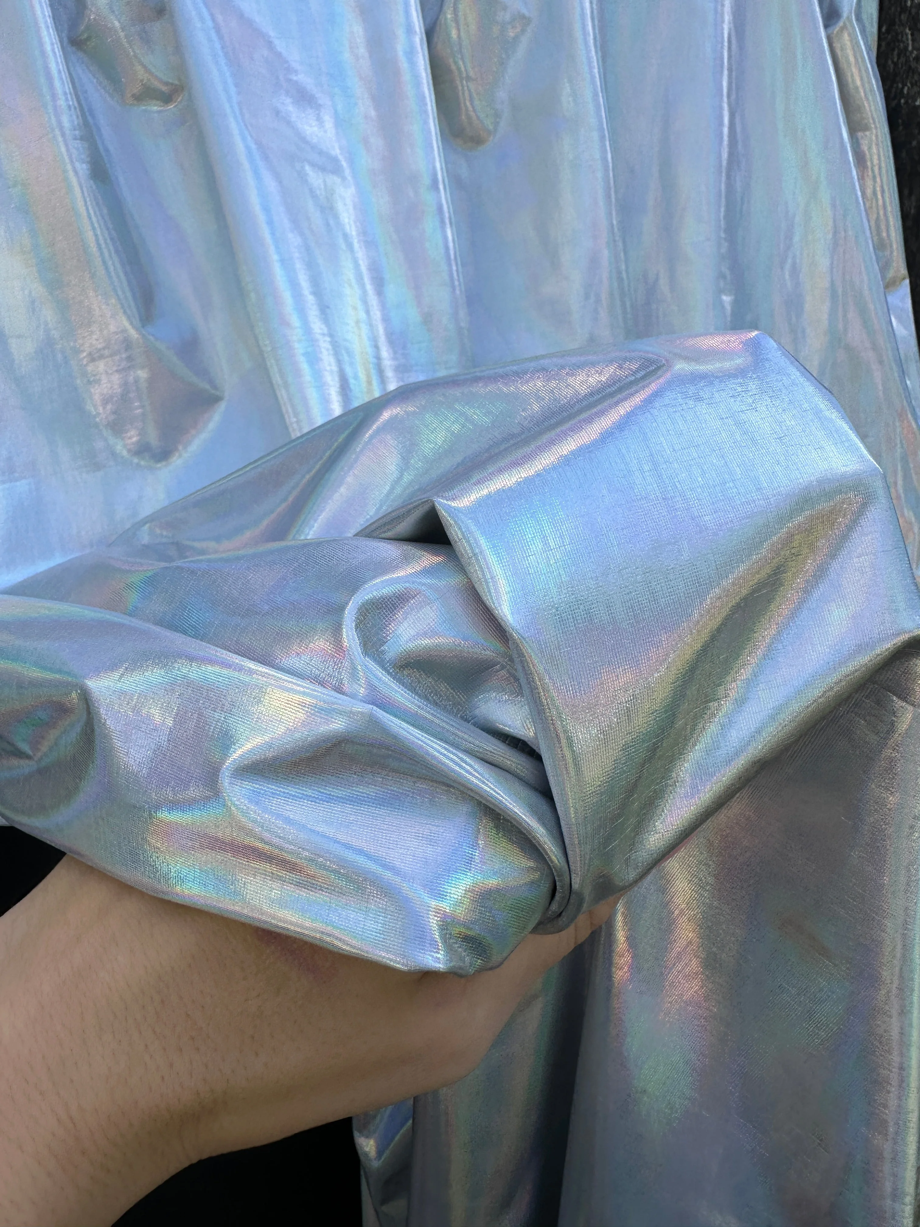 Silver Reflective Coated Spandex Pleather - Image 9