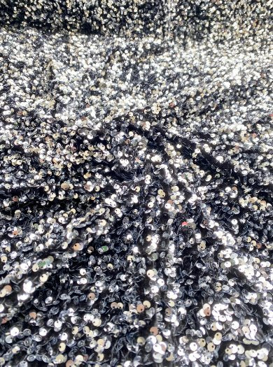 Silver/Black Sequin on Velvet - Image 3