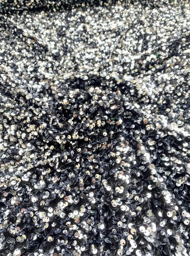 Silver/Black Sequin on Velvet - Image 6