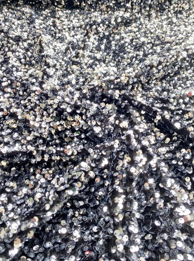 Silver/Black Sequin on Velvet - Image 7