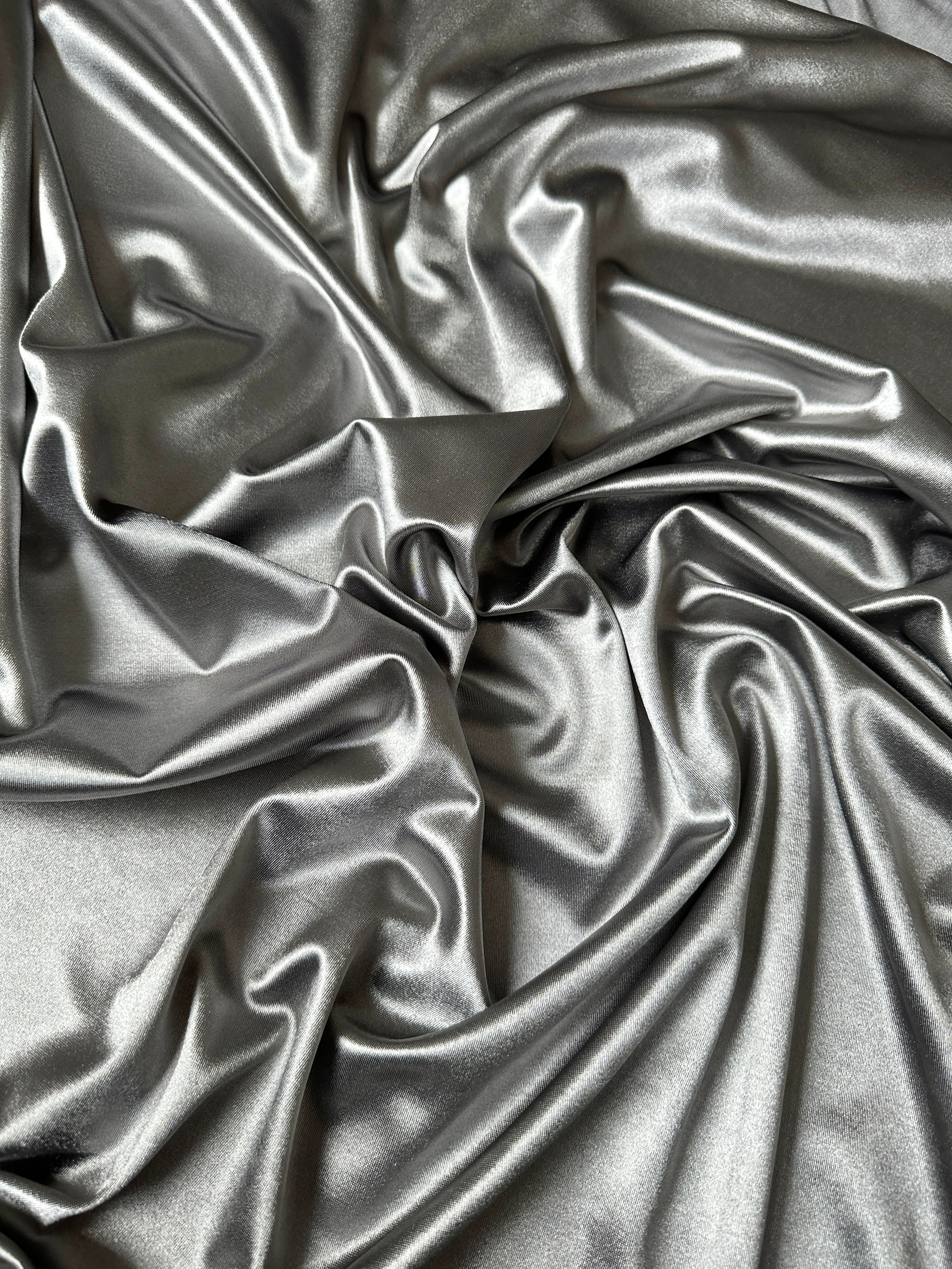 Silver Shiny Nylon Spandex - Image 3
