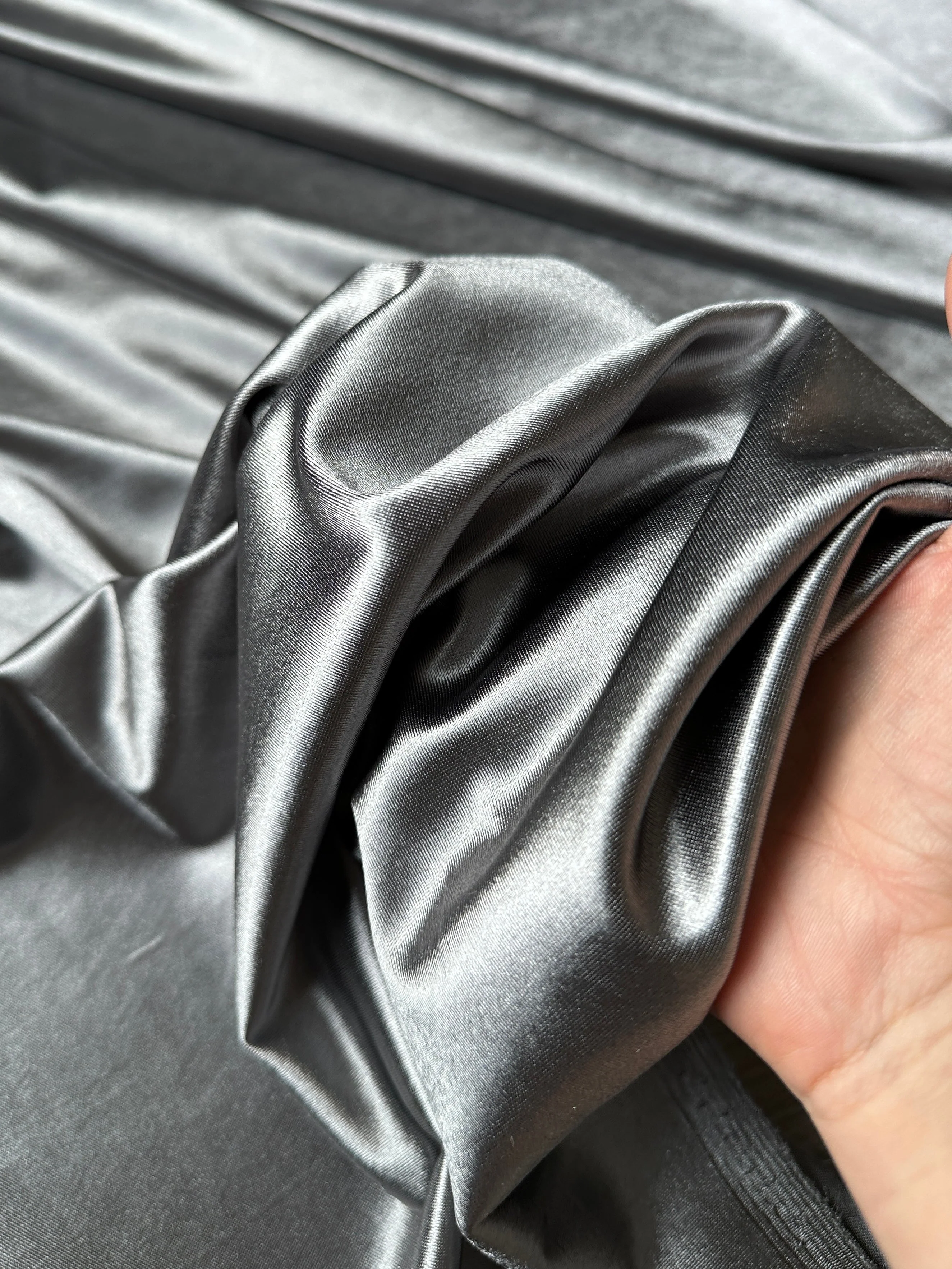 Silver Shiny Nylon Spandex - Image 8