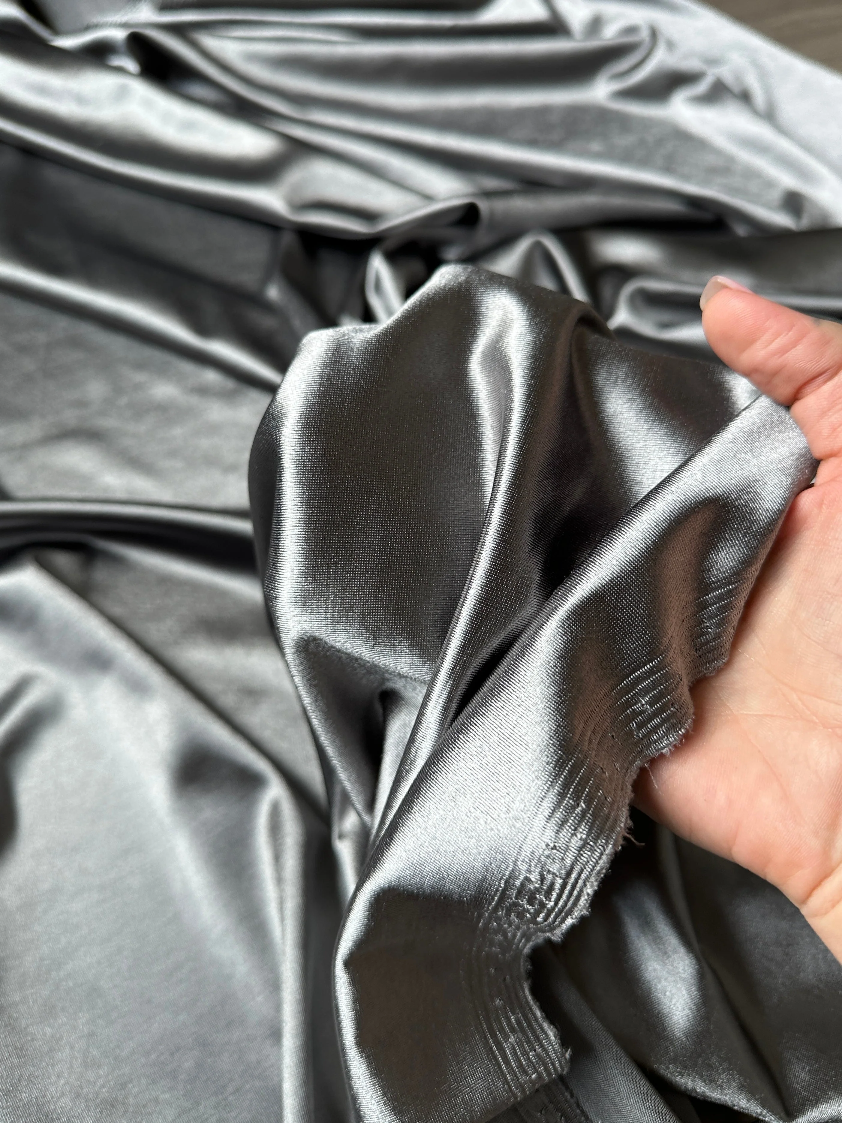 Silver Shiny Nylon Spandex - Image 9
