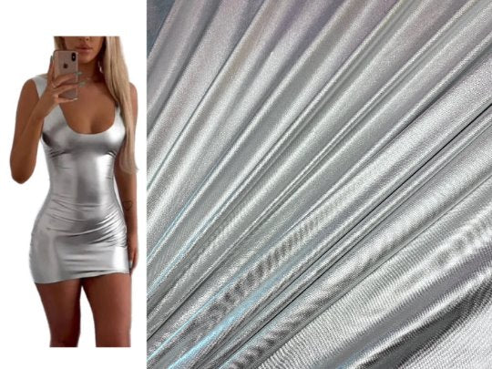 Silver Slinky Foiled Jersey - Image 4