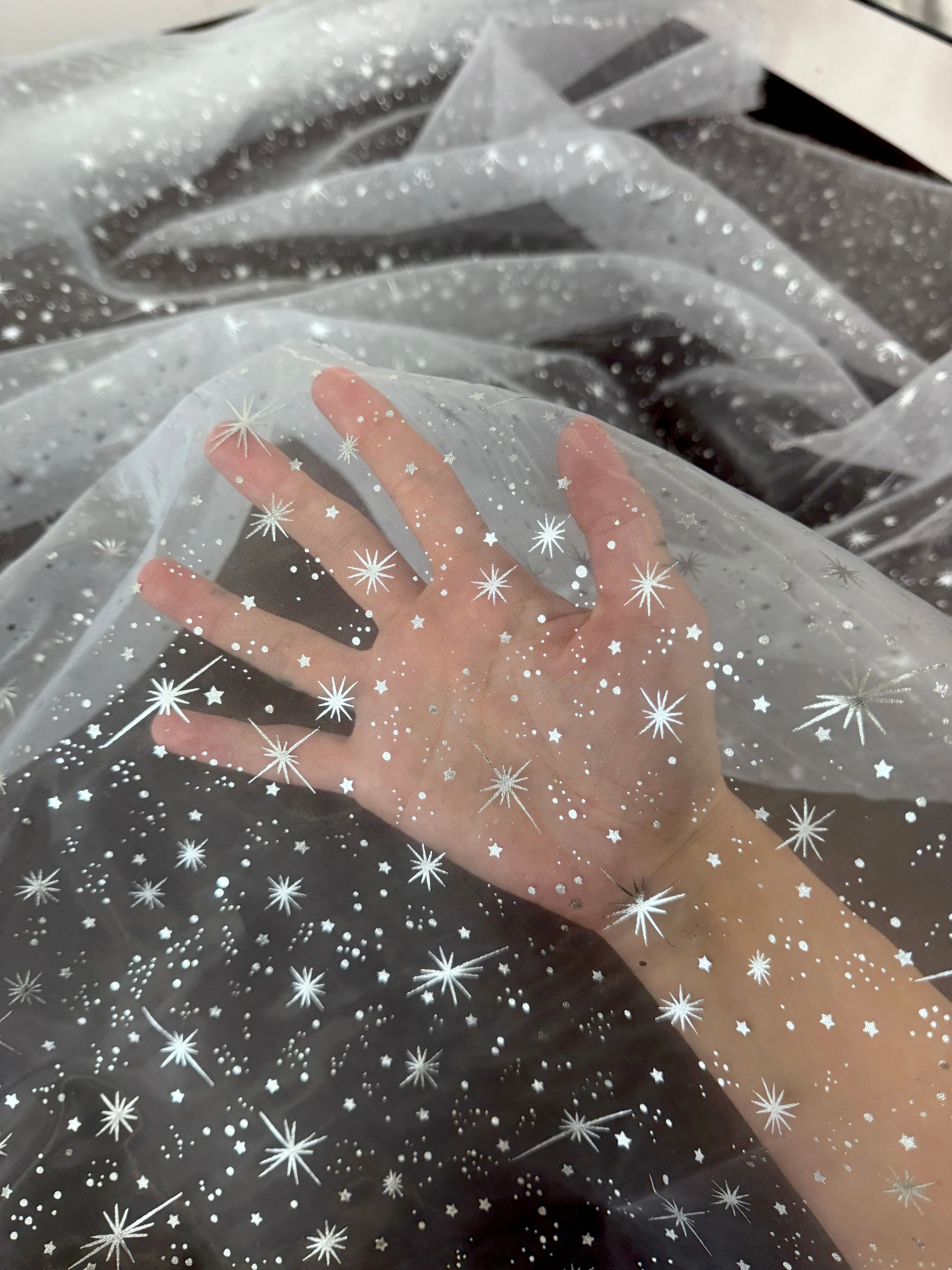 Silver Shooting Star Organza - Image 10