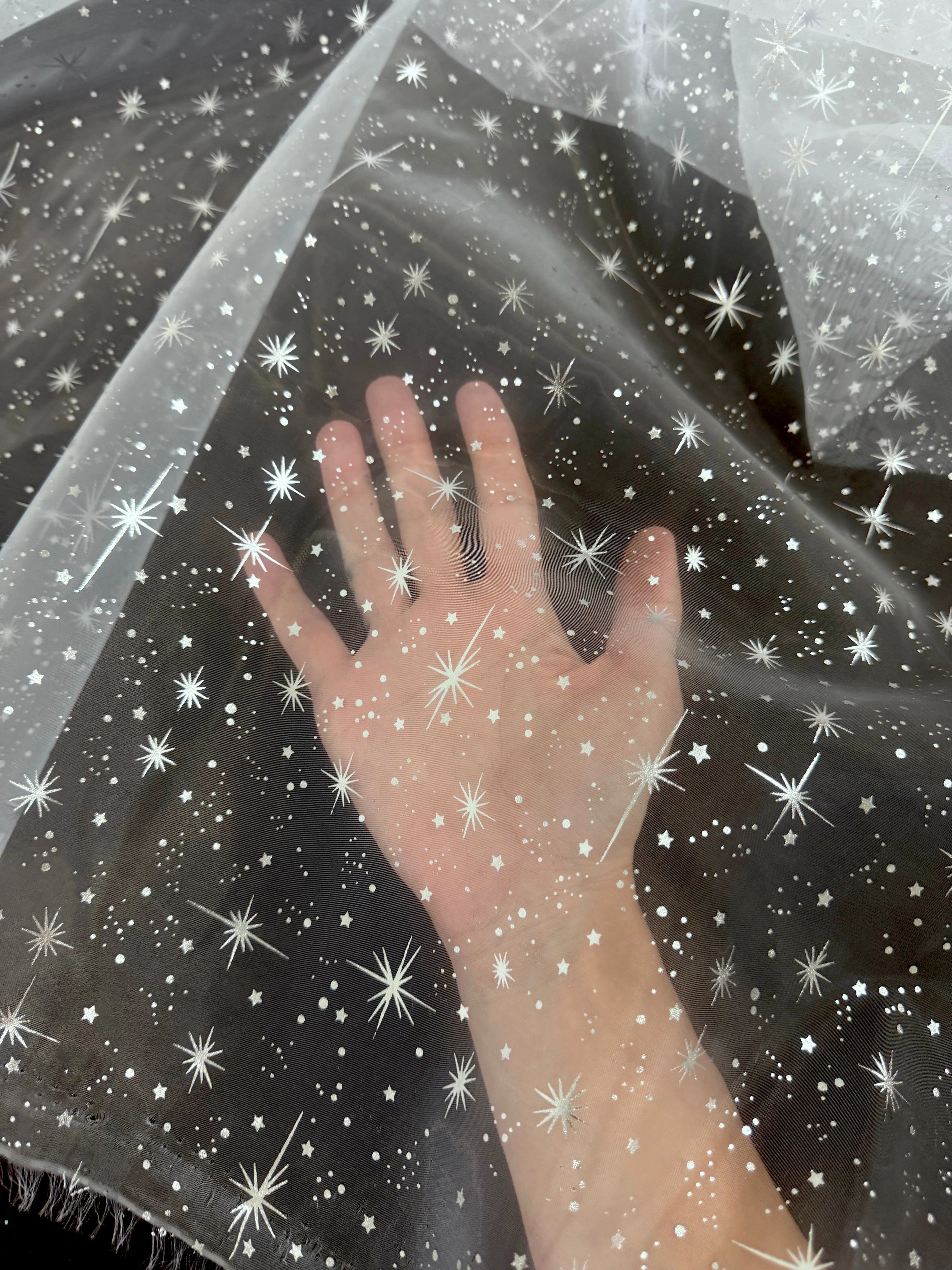 Silver Shooting Star Organza - Image 3