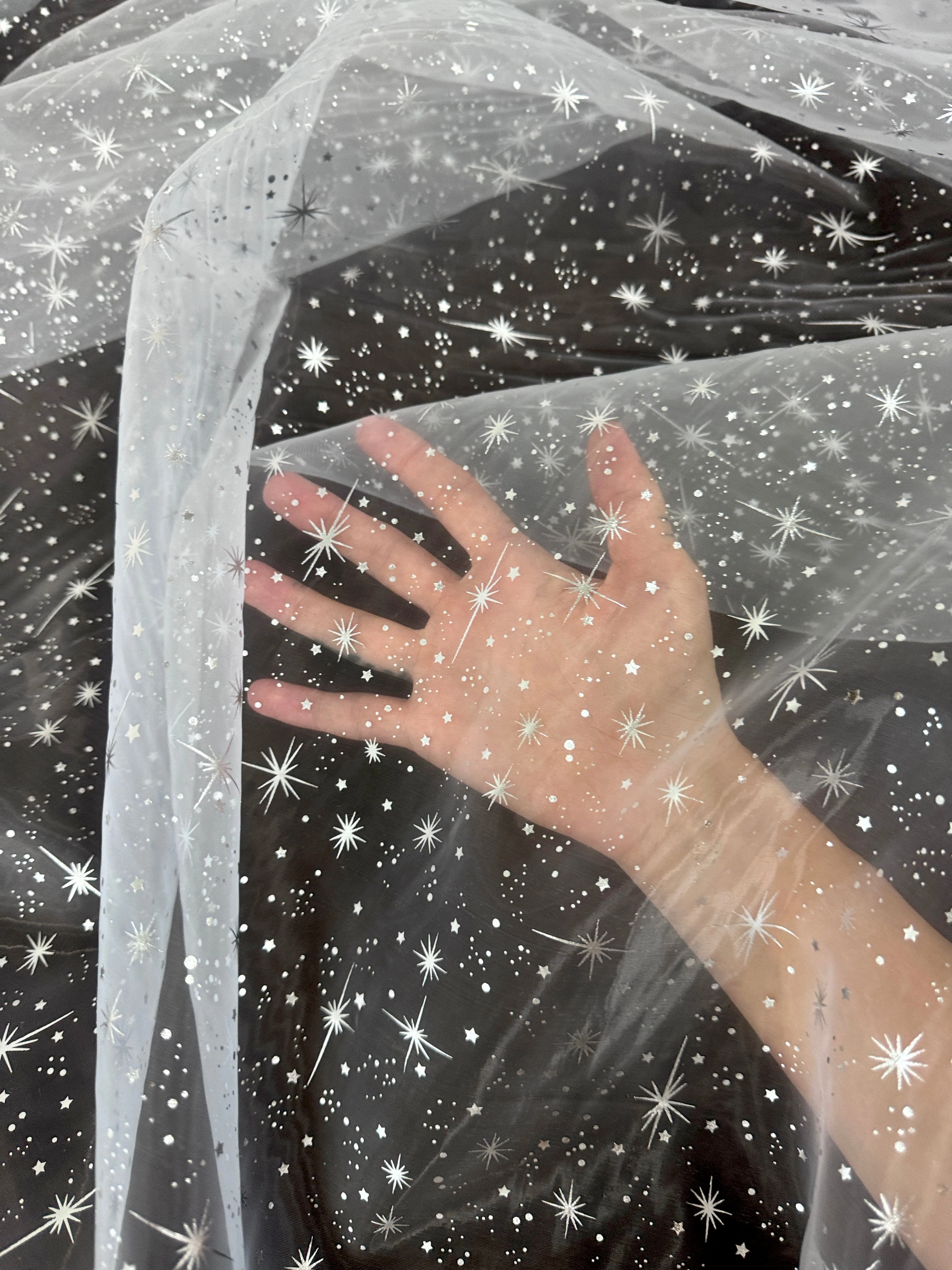 Silver Shooting Star Organza - Image 6