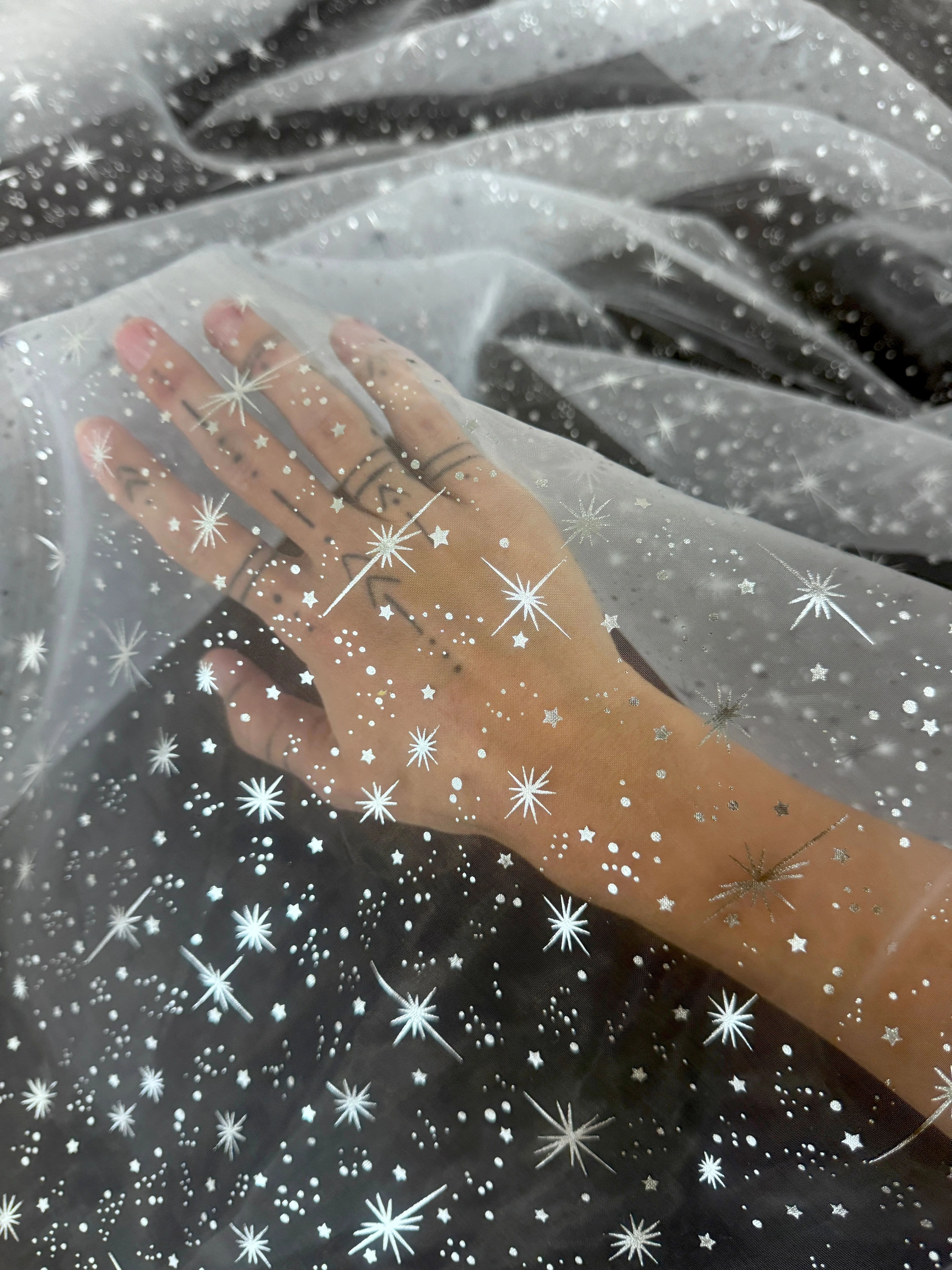 Silver Shooting Star Organza - Image 9