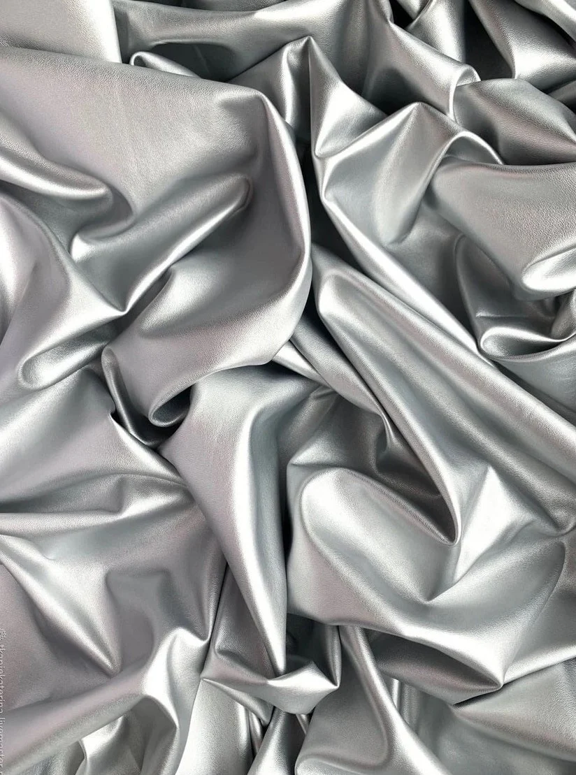Silver Stretch Faux Leather - Image 9