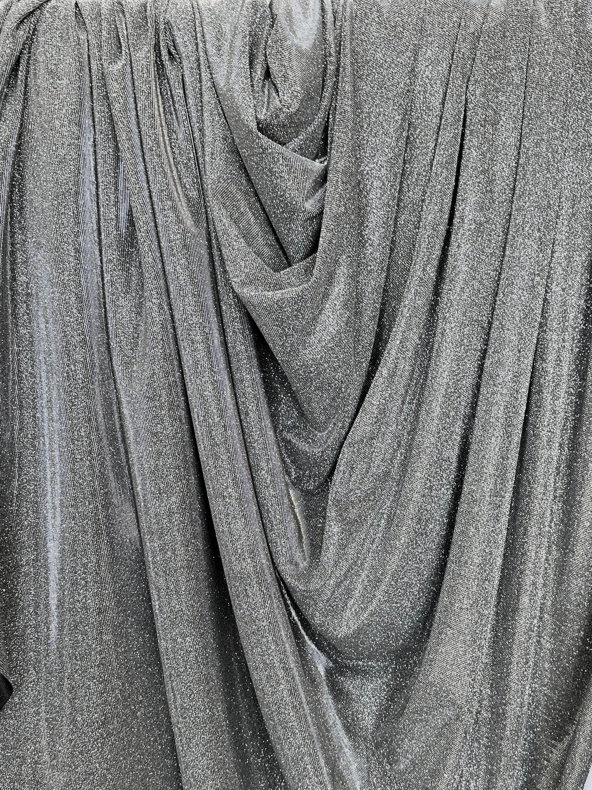 Silver Stretch Metallic Lurex - Image 2