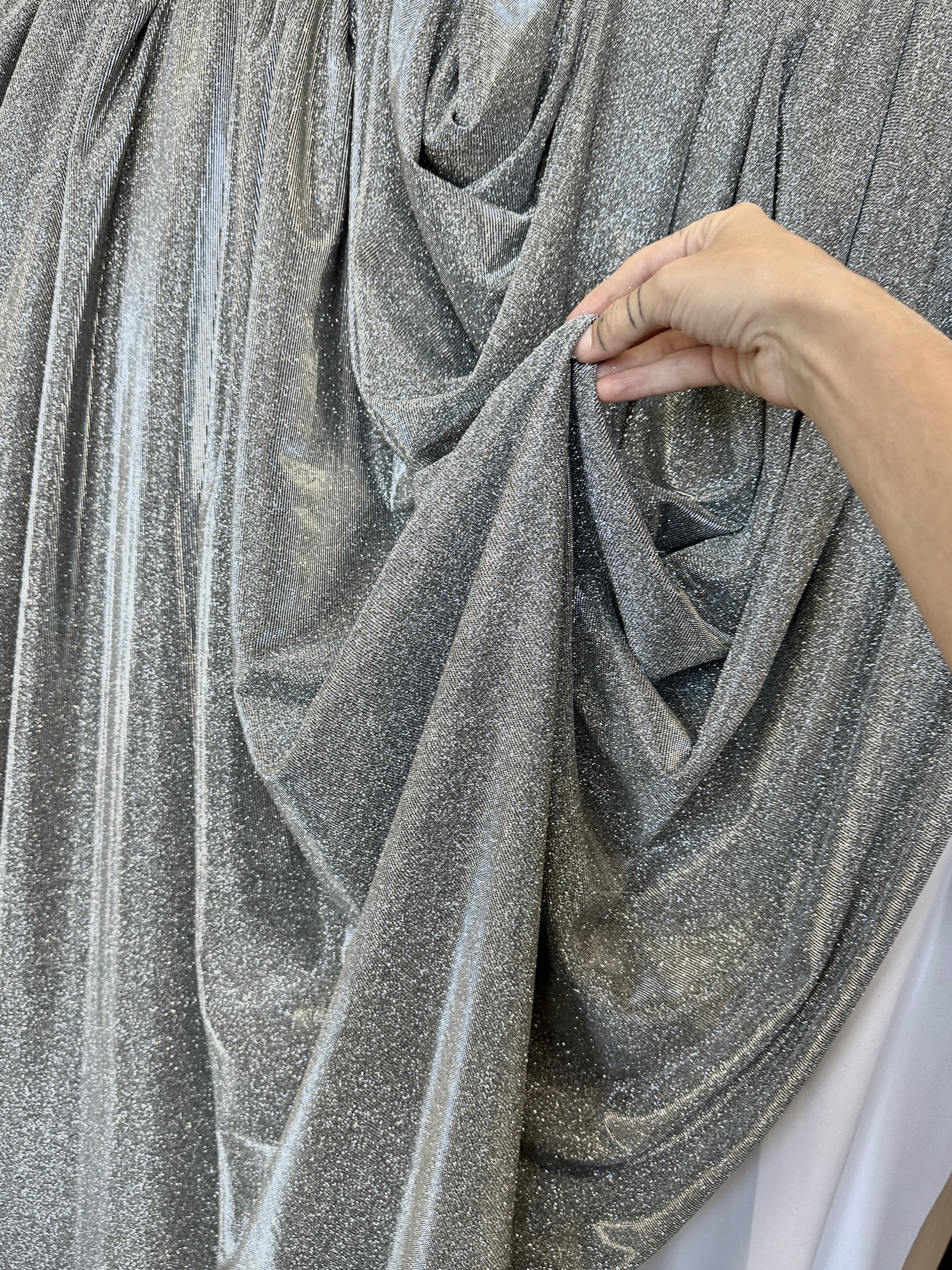Silver Stretch Metallic Lurex - Image 5