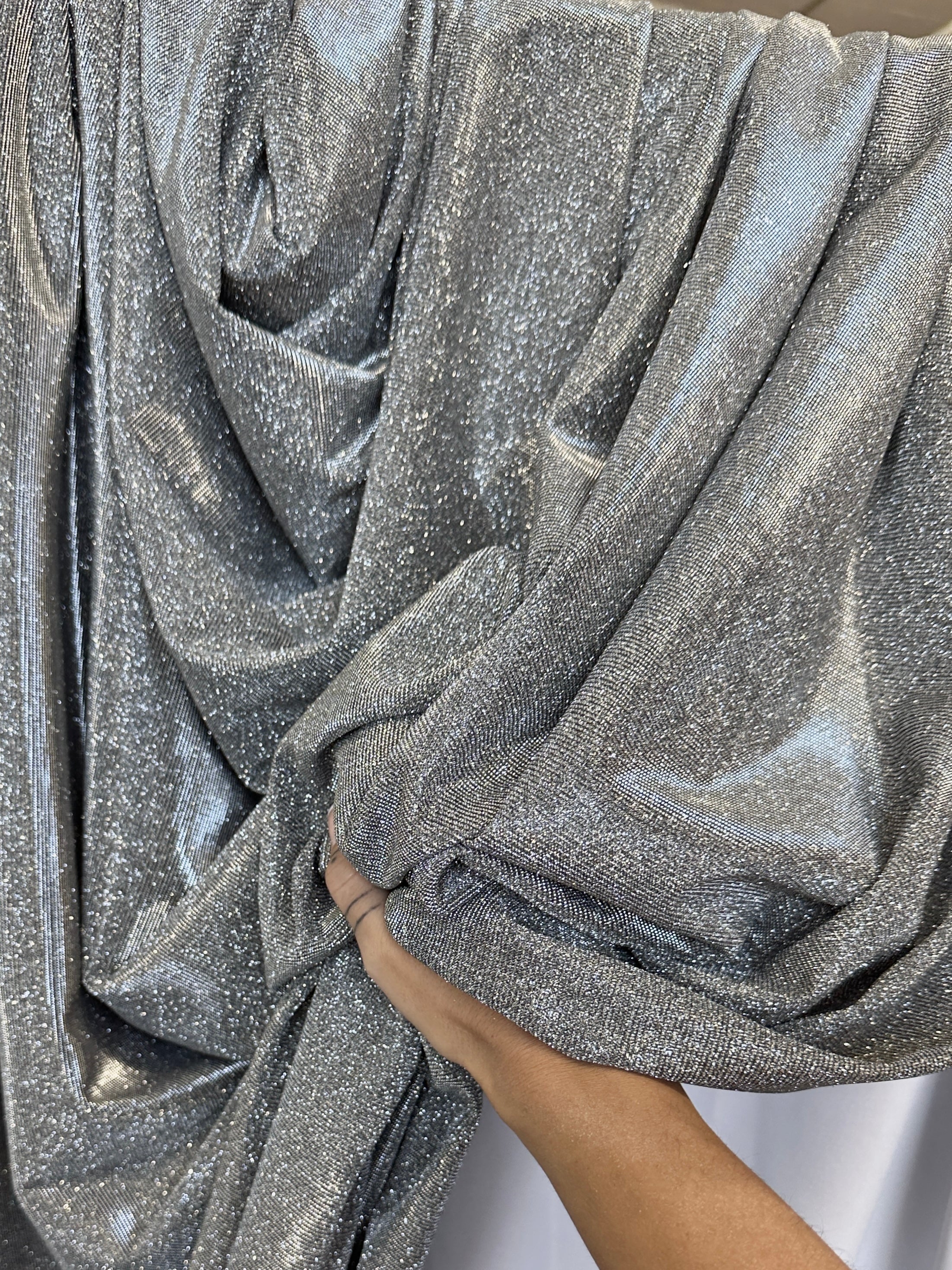 Silver Stretch Metallic Lurex - Image 9