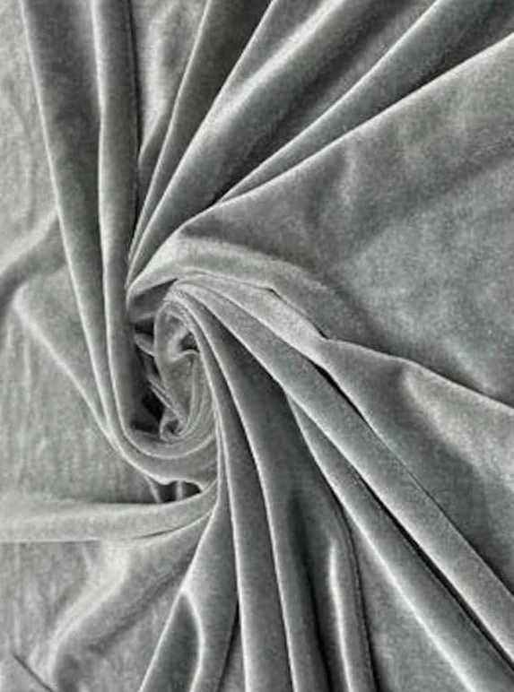 Silver Stretch Velvet - Image 4