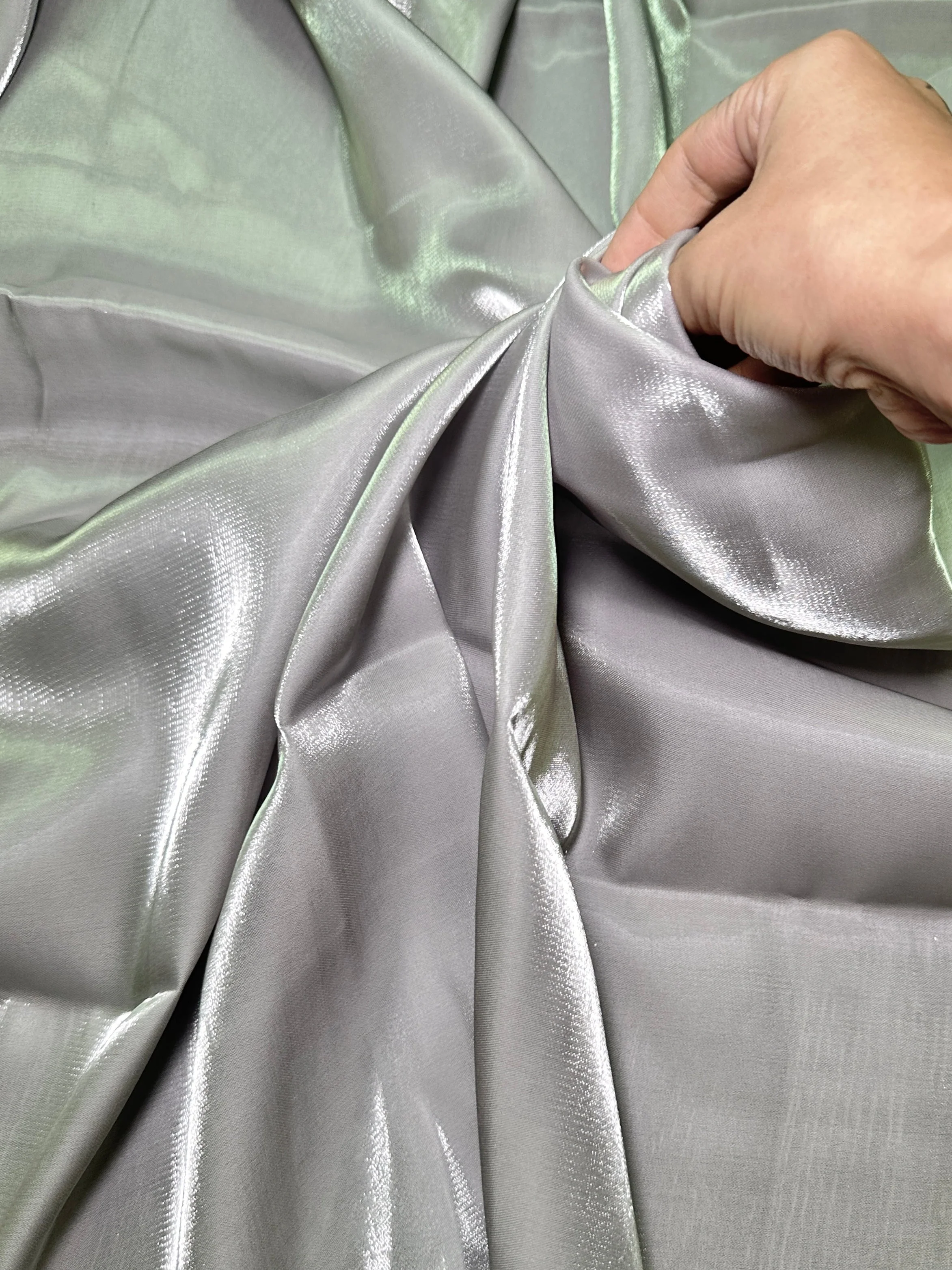 Silver Water Liquid Shimmery Chiffon - Image 5