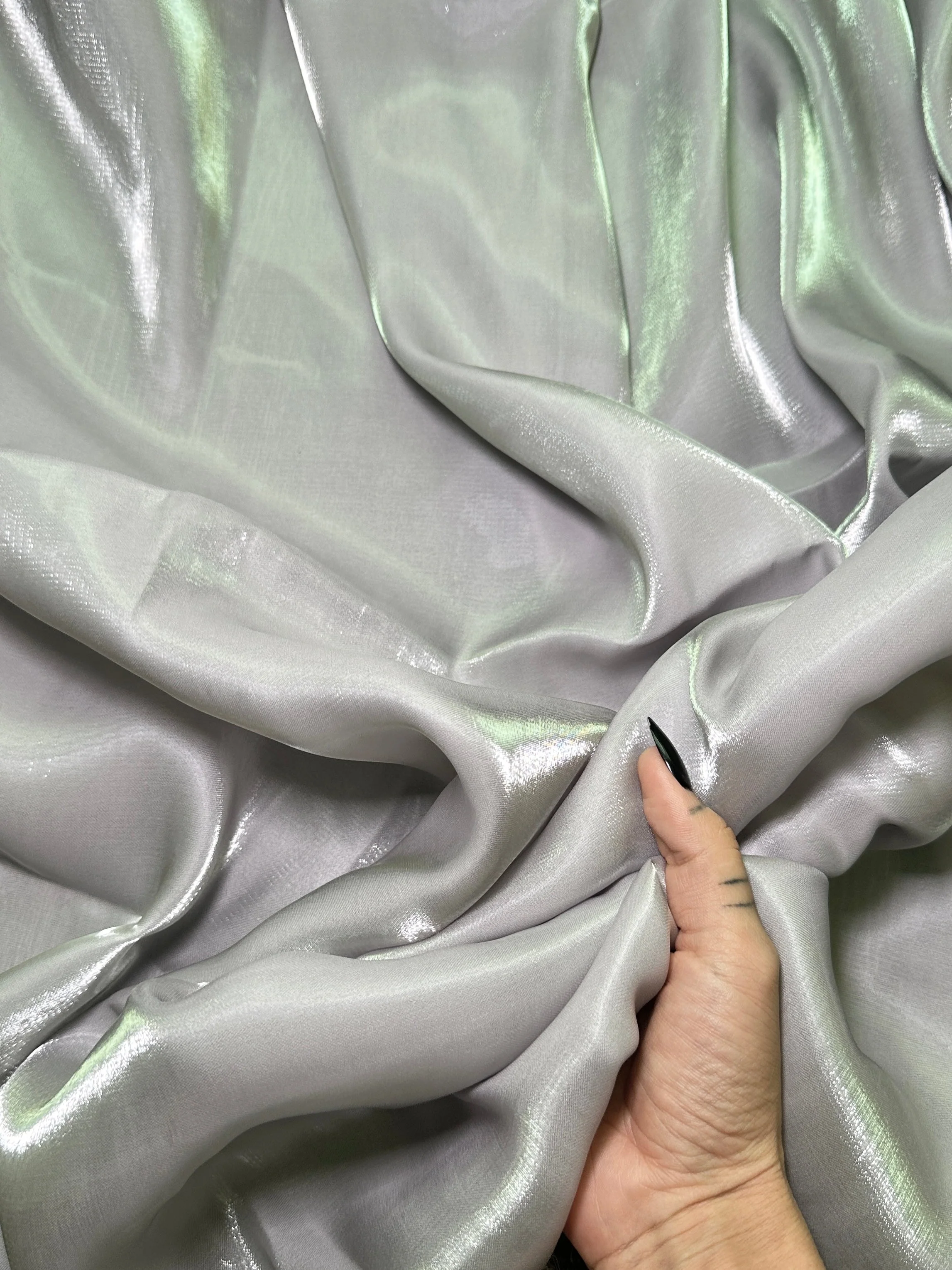 Silver Water Liquid Shimmery Chiffon - Image 7