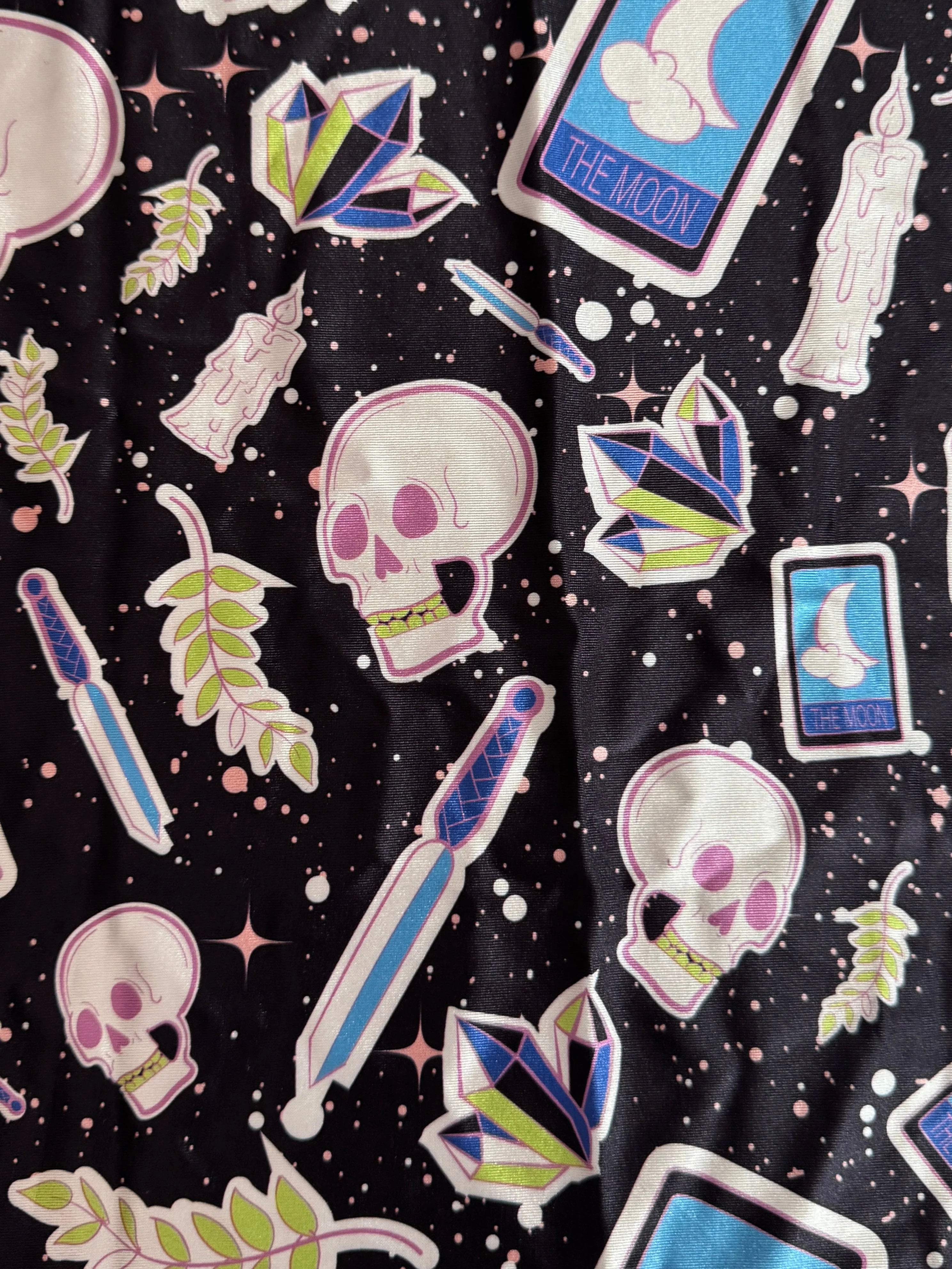 Skull Tarot Print Nylon Spandex