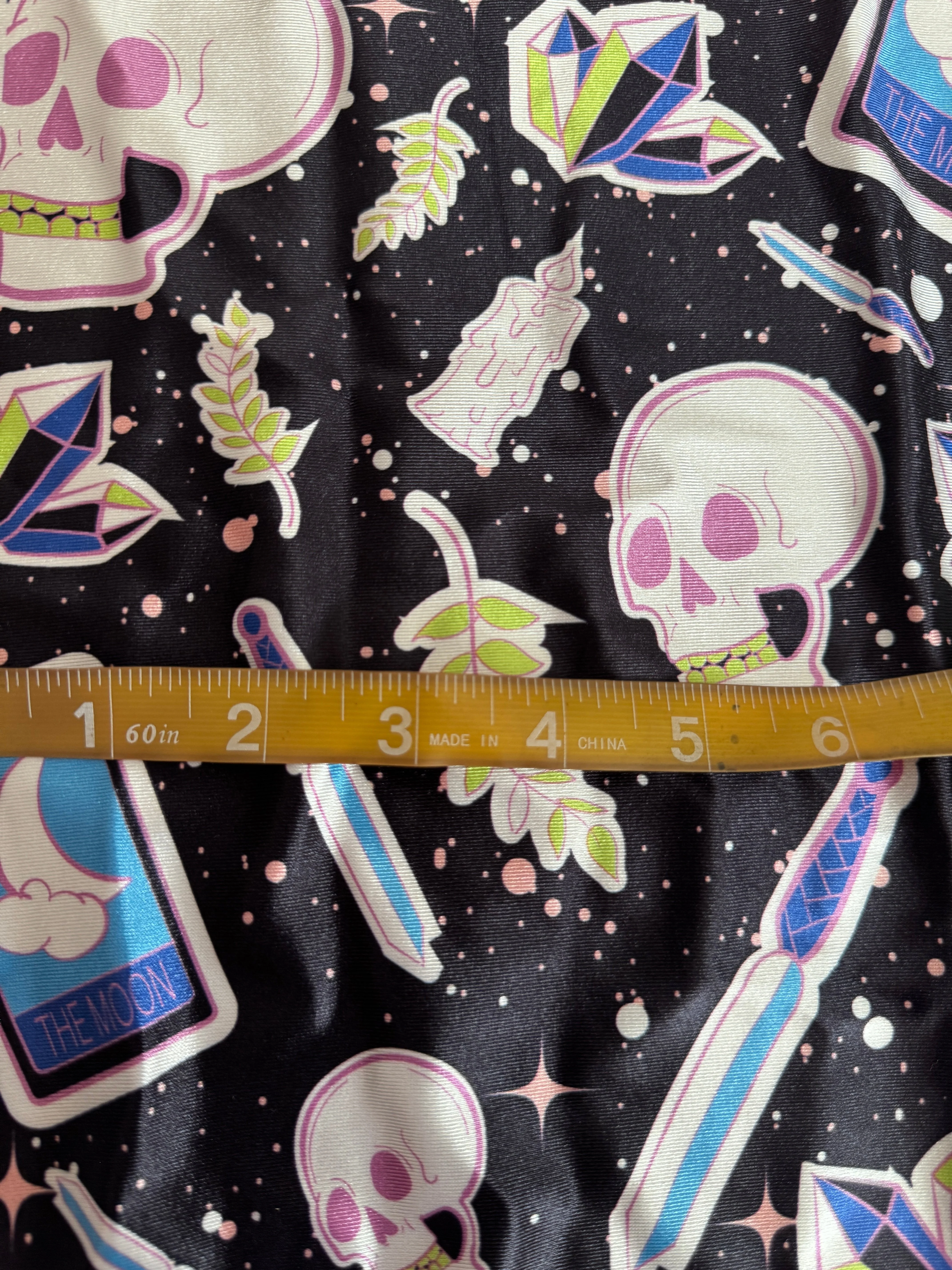 Skull Tarot Print Nylon Spandex - Image 3