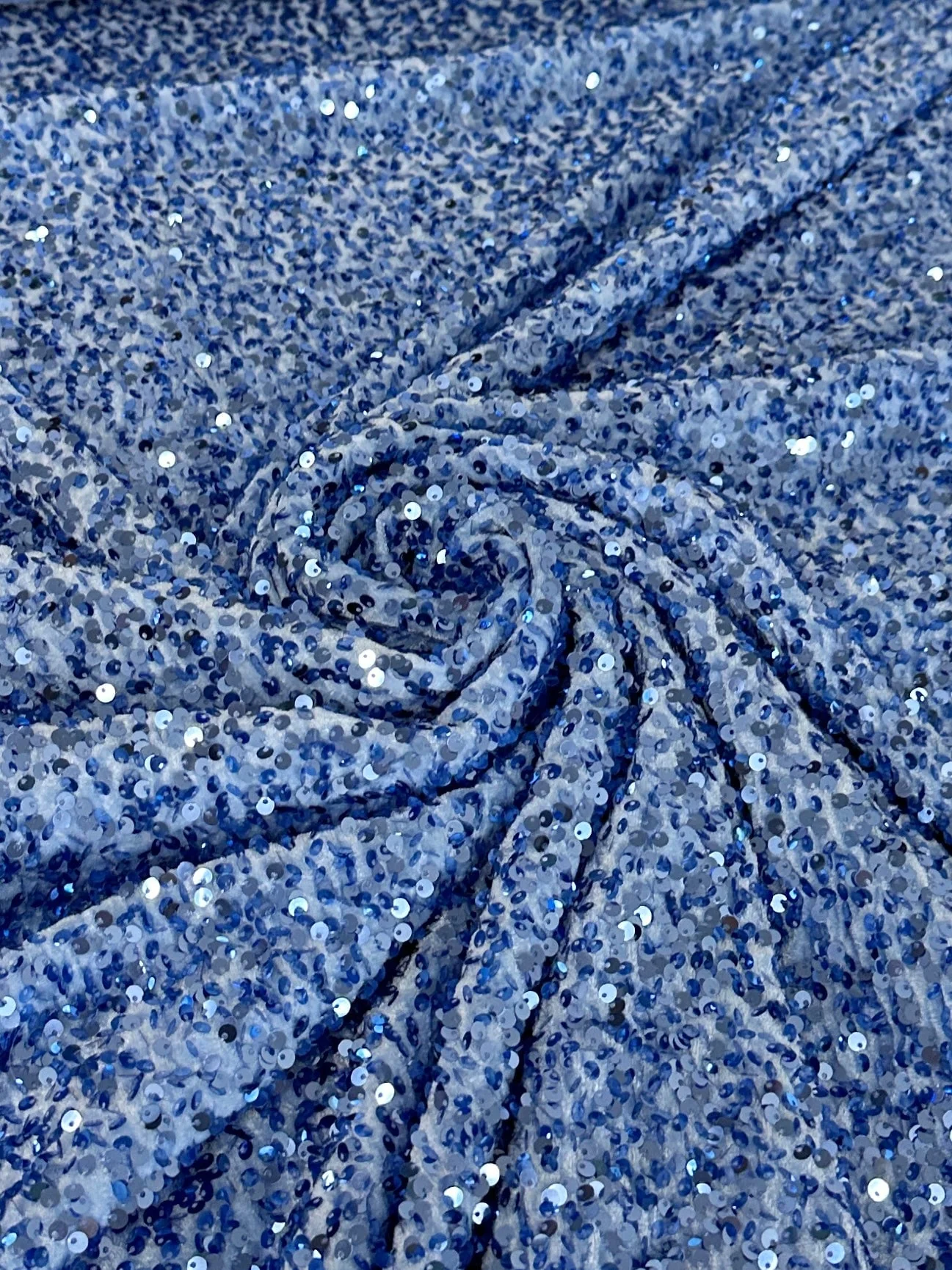 Sky Blue Sequin on Velvet - Image 4