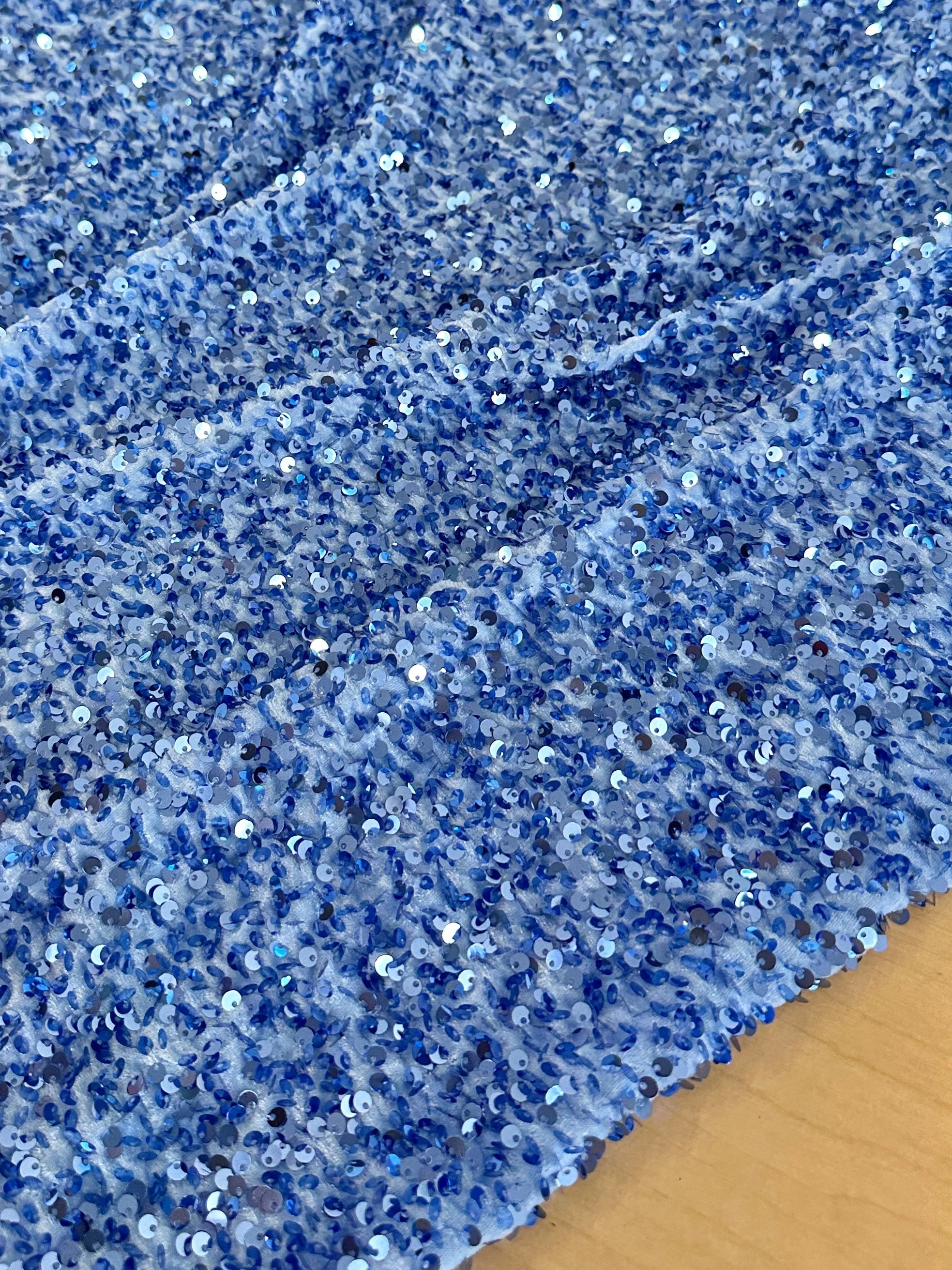 Sky Blue Sequin on Velvet - Image 5