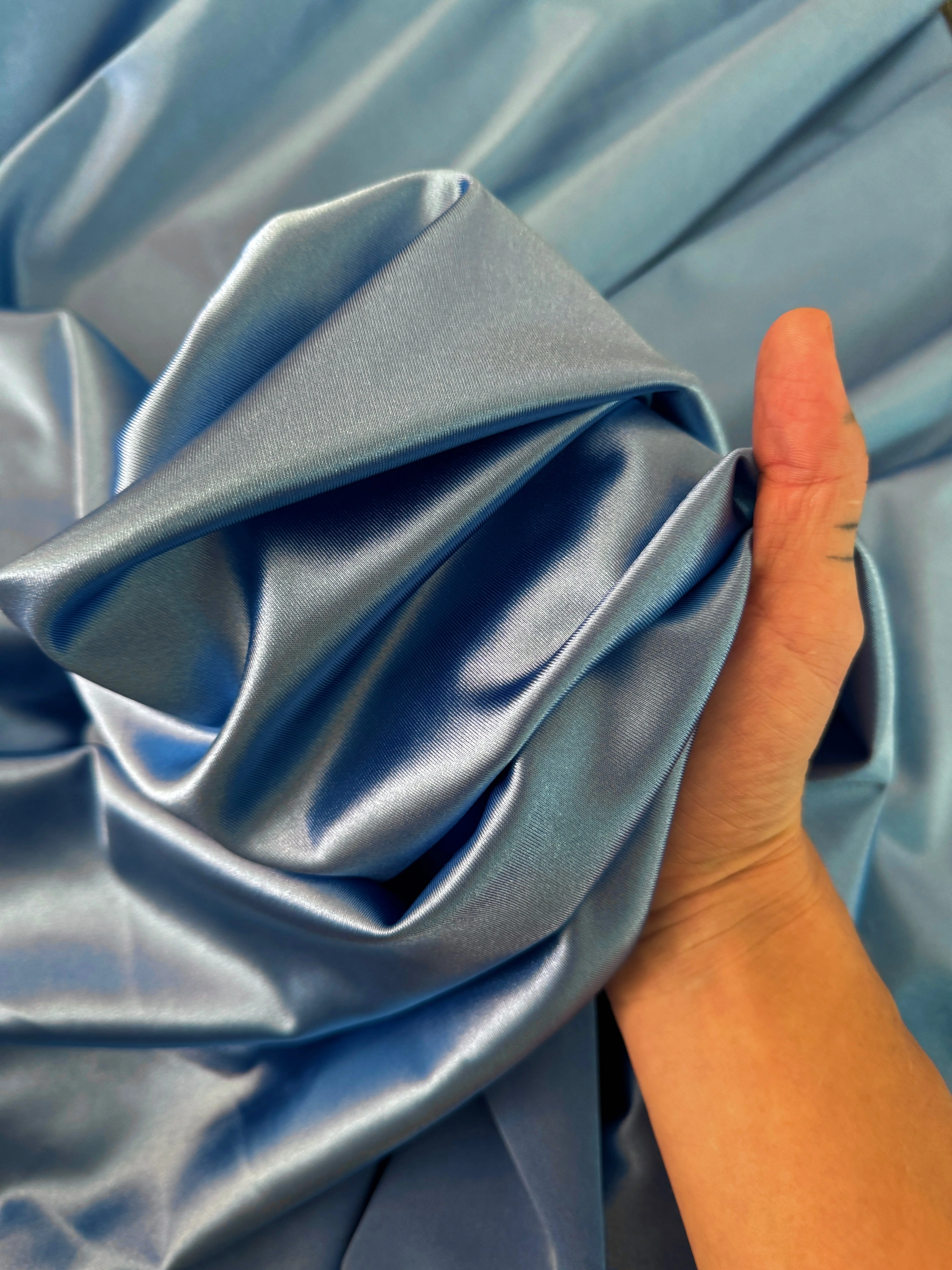 Slate Blue Shiny Nylon Spandex - Image 5