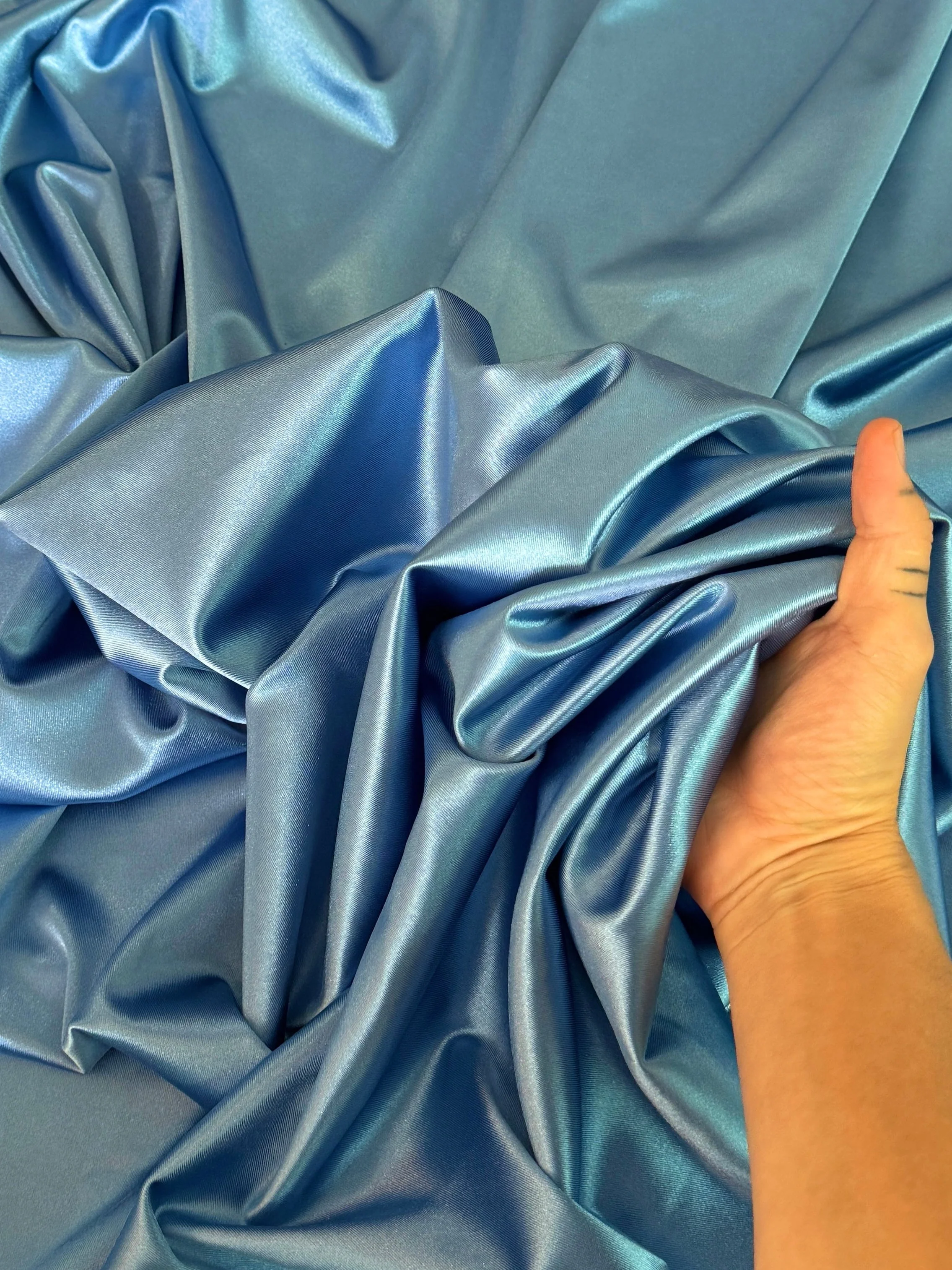 Slate Blue Shiny Nylon Spandex - Image 7