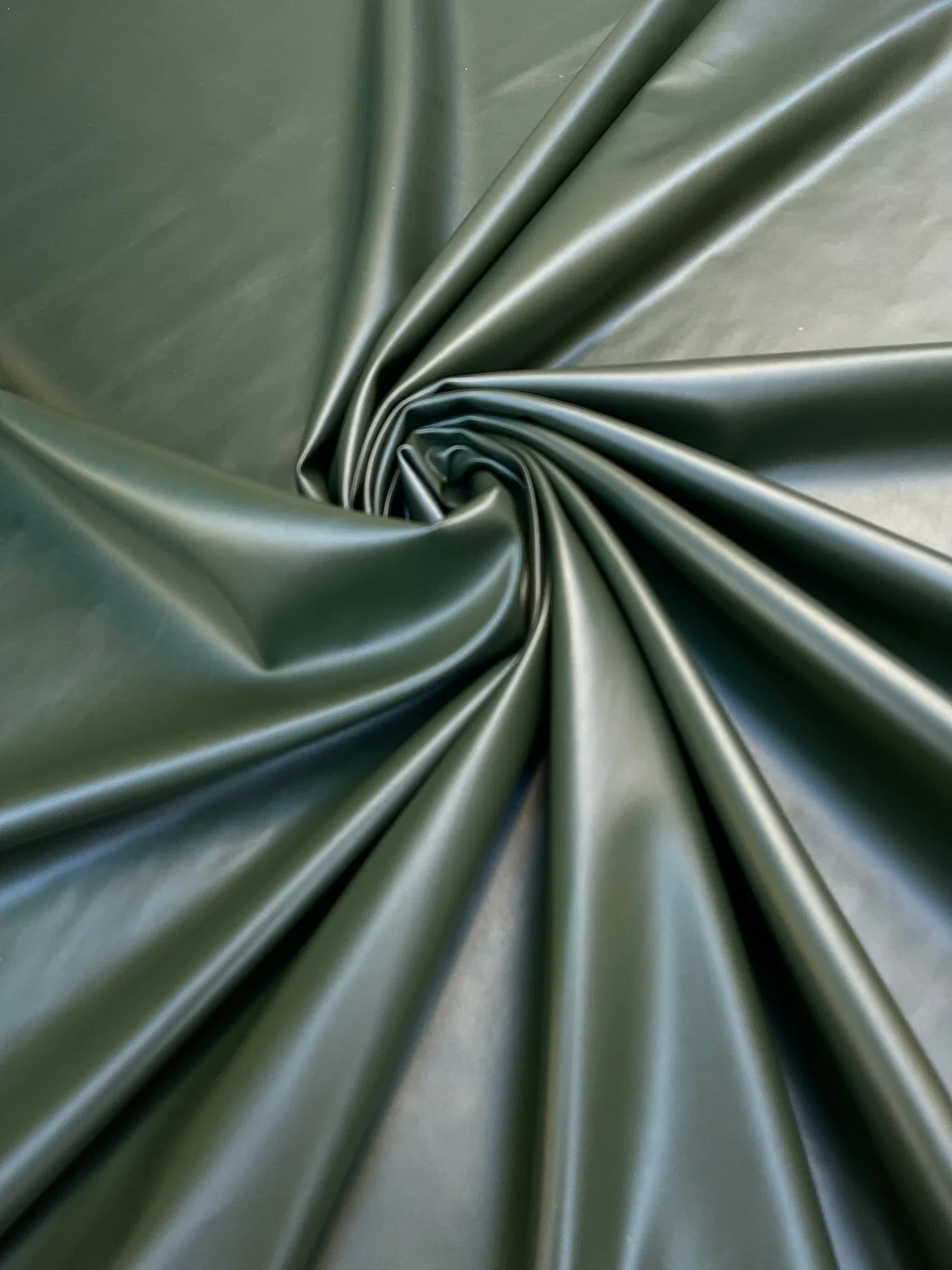 Olive Green Stretch Faux Leather - Image 6