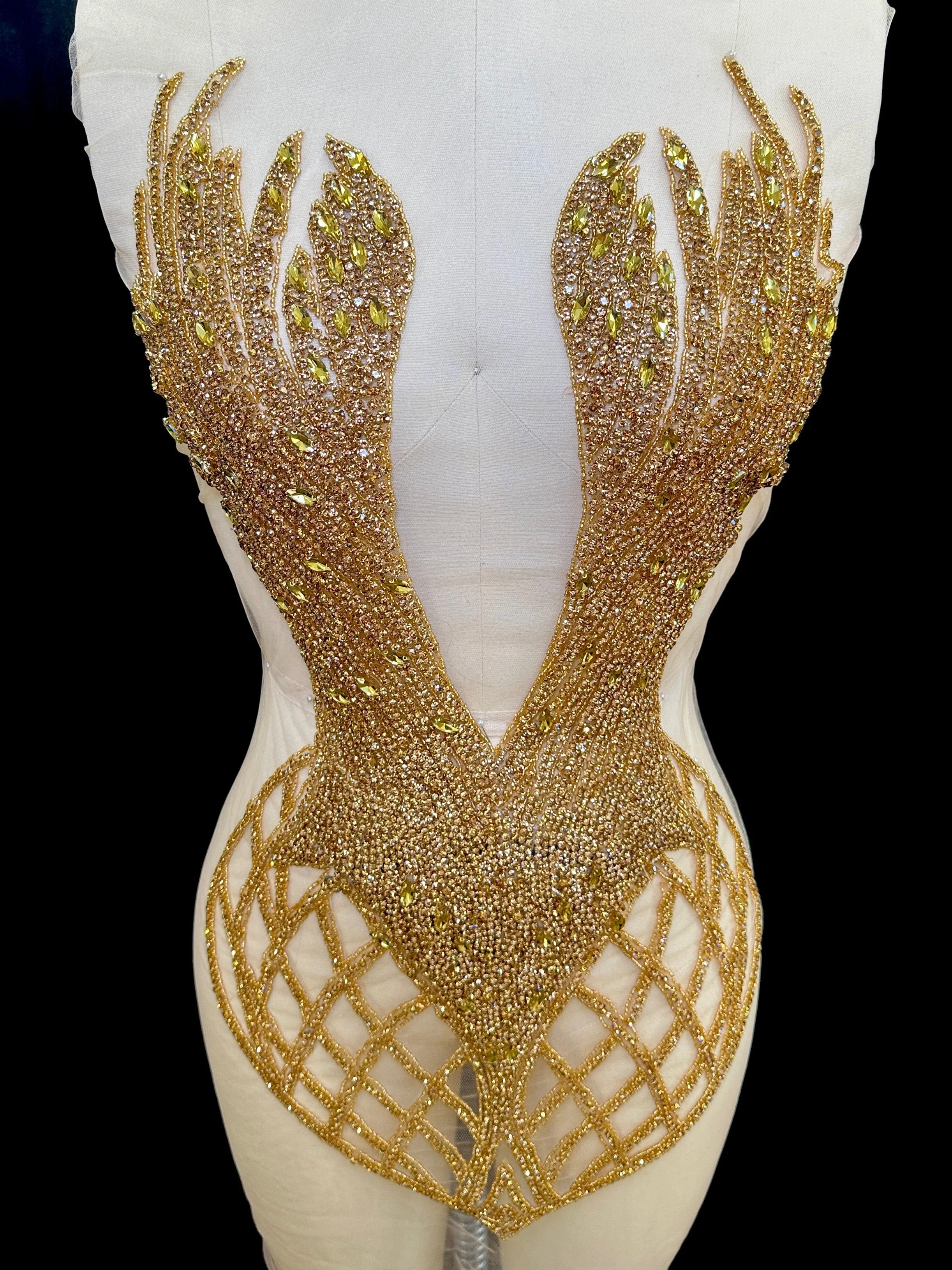 Susan Gold Rhinestones Bodice Applique - Image 2