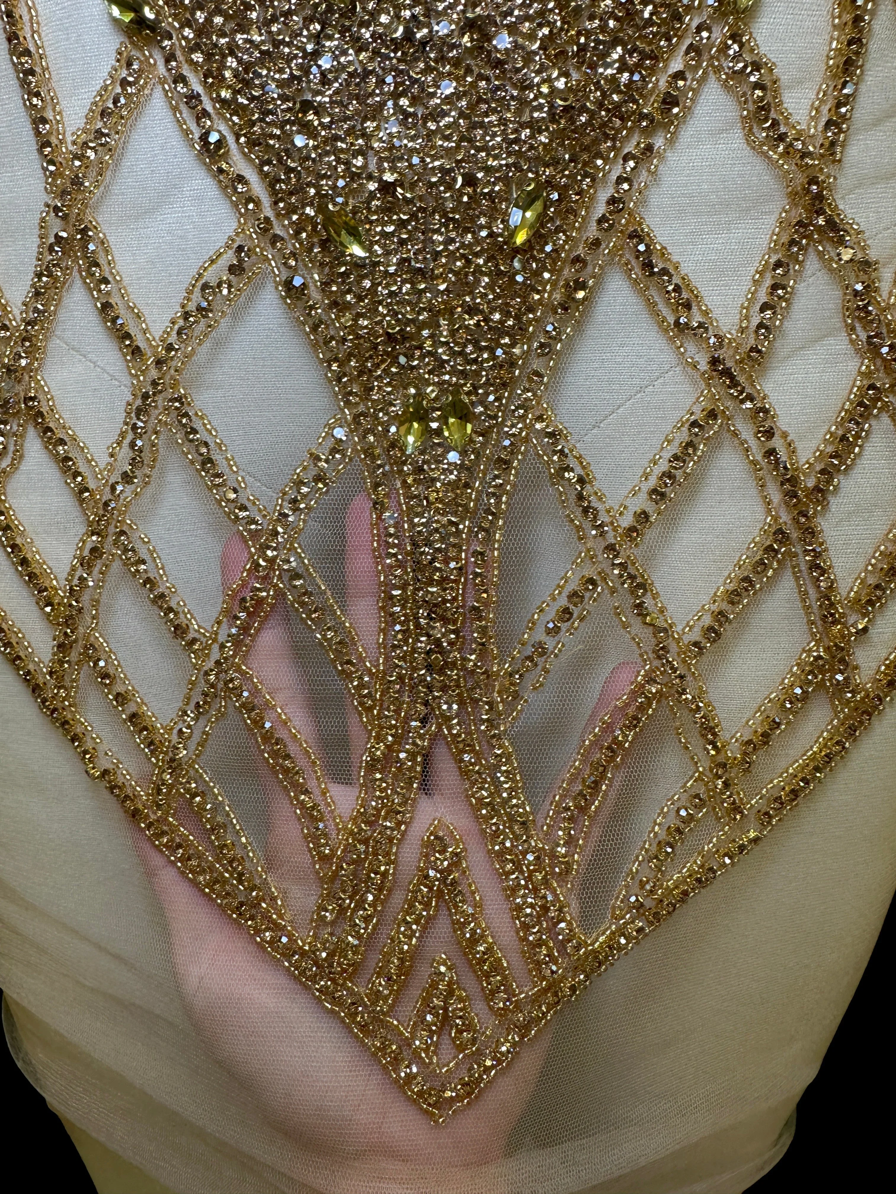 Susan Gold Rhinestones Bodice Applique - Image 3