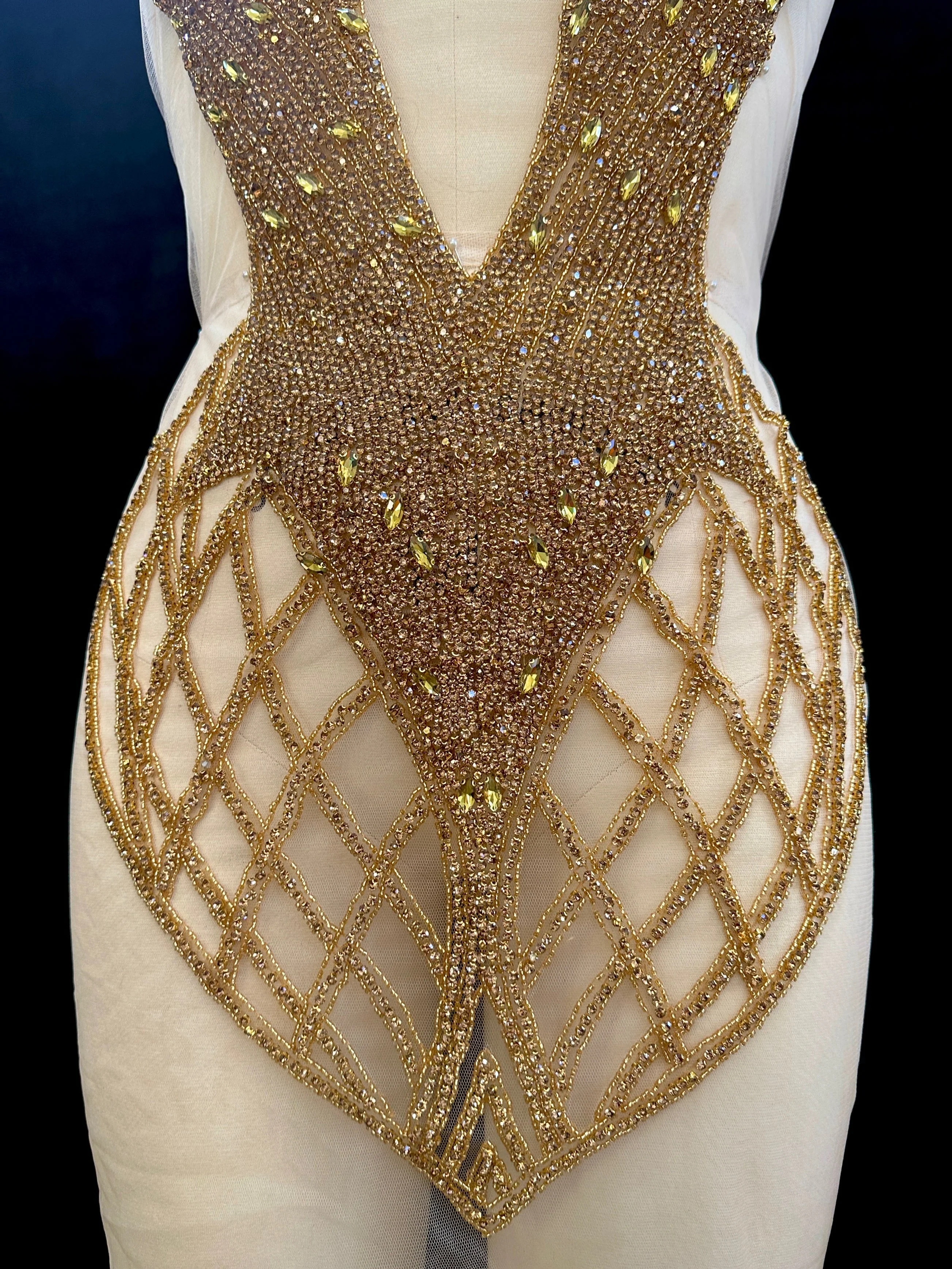 Susan Gold Rhinestones Bodice Applique - Image 4