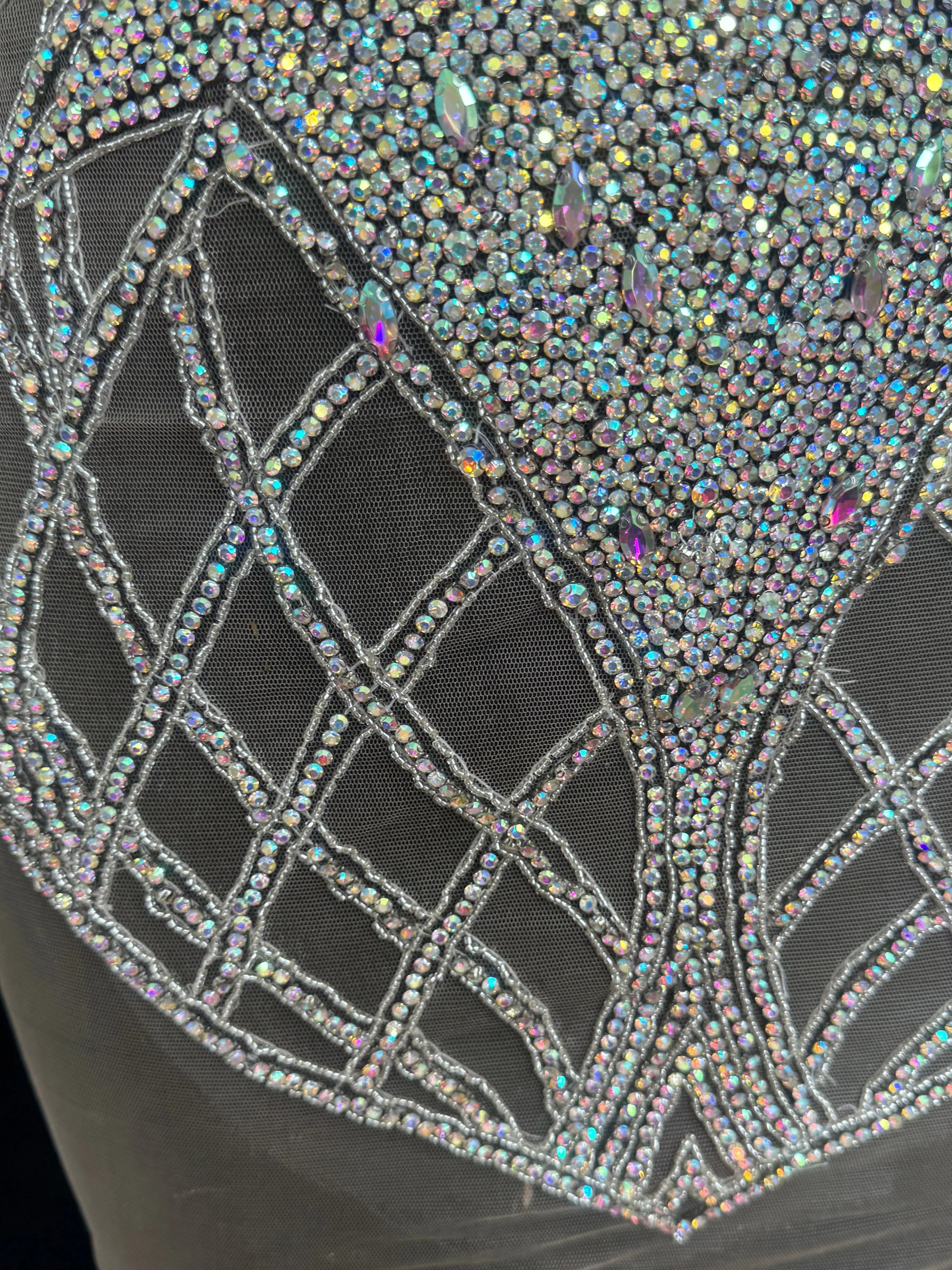 Susan Silver Iridescent Rhinestone Bodice Applique - Image 10