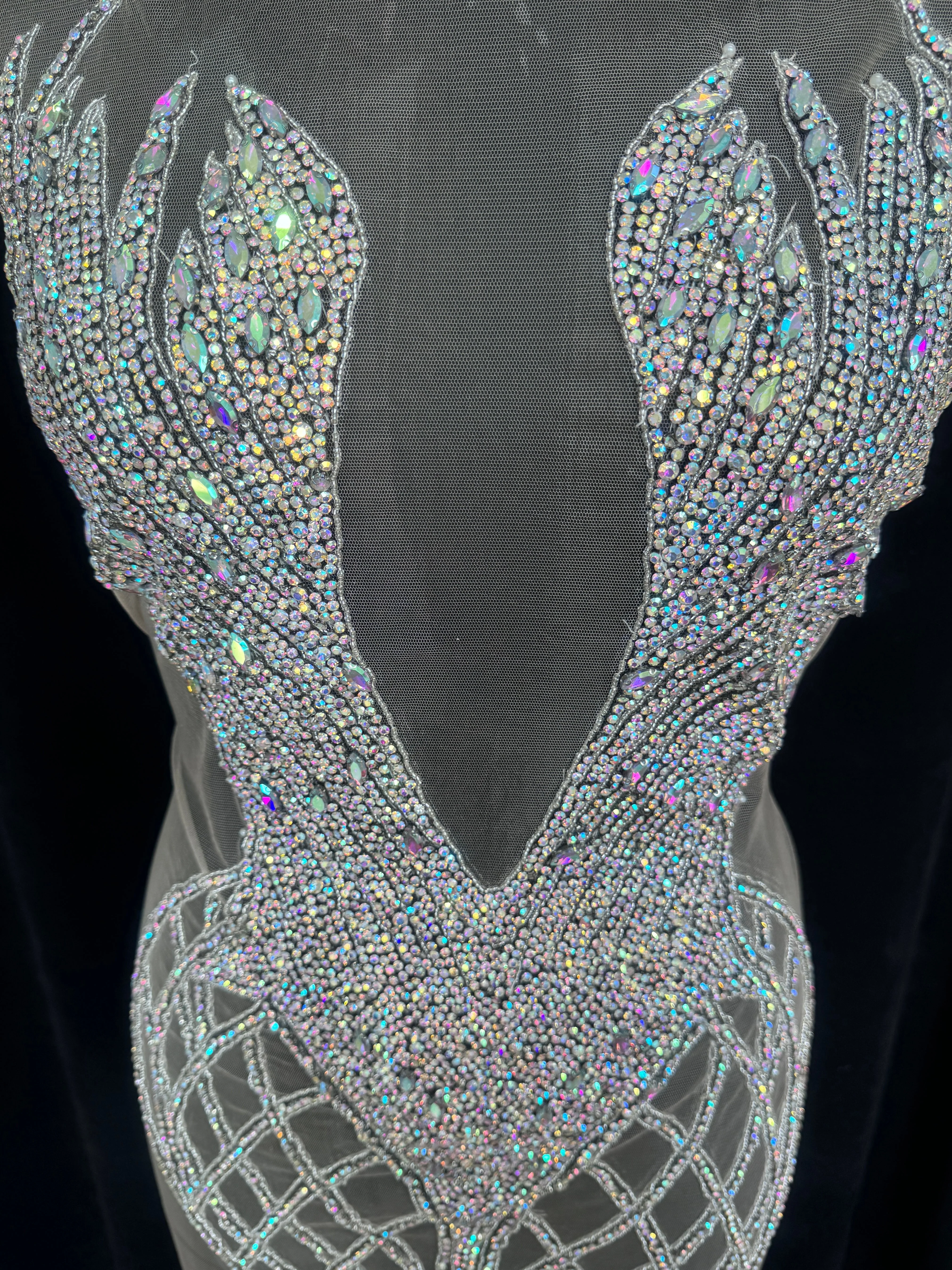 Susan Silver Iridescent Rhinestone Bodice Applique - Image 3
