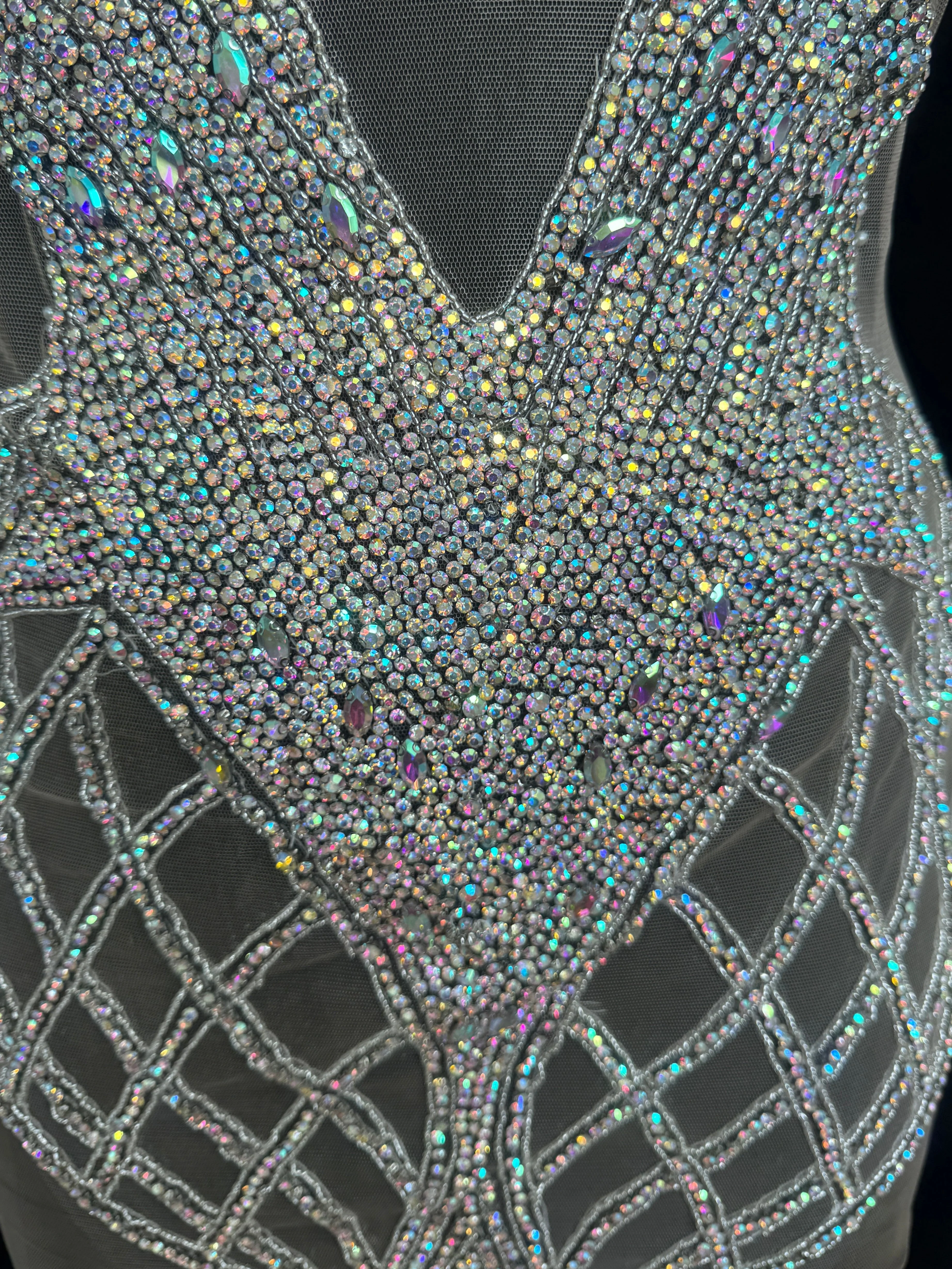 Susan Silver Iridescent Rhinestone Bodice Applique - Image 5