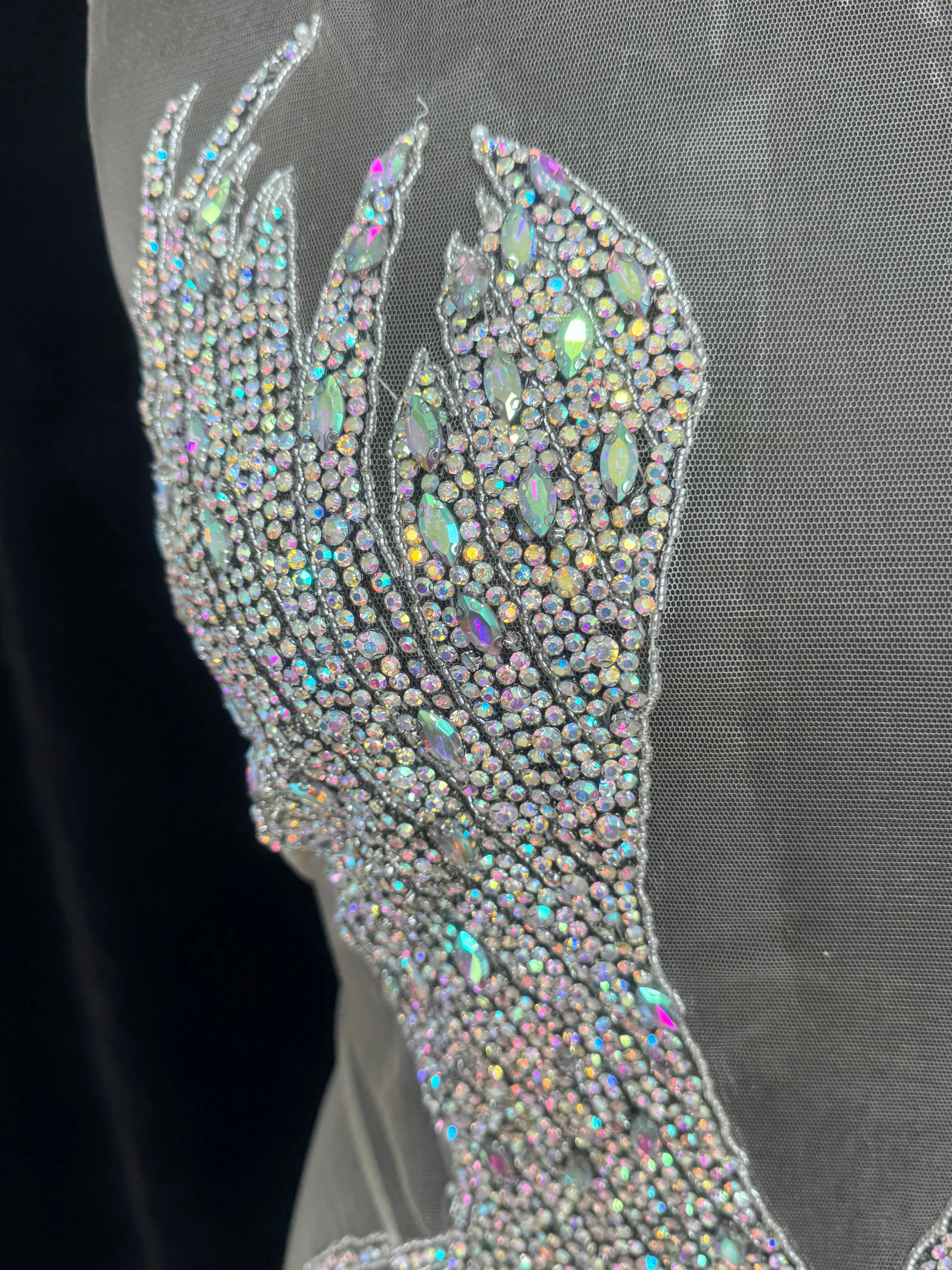 Susan Silver Iridescent Rhinestone Bodice Applique - Image 6