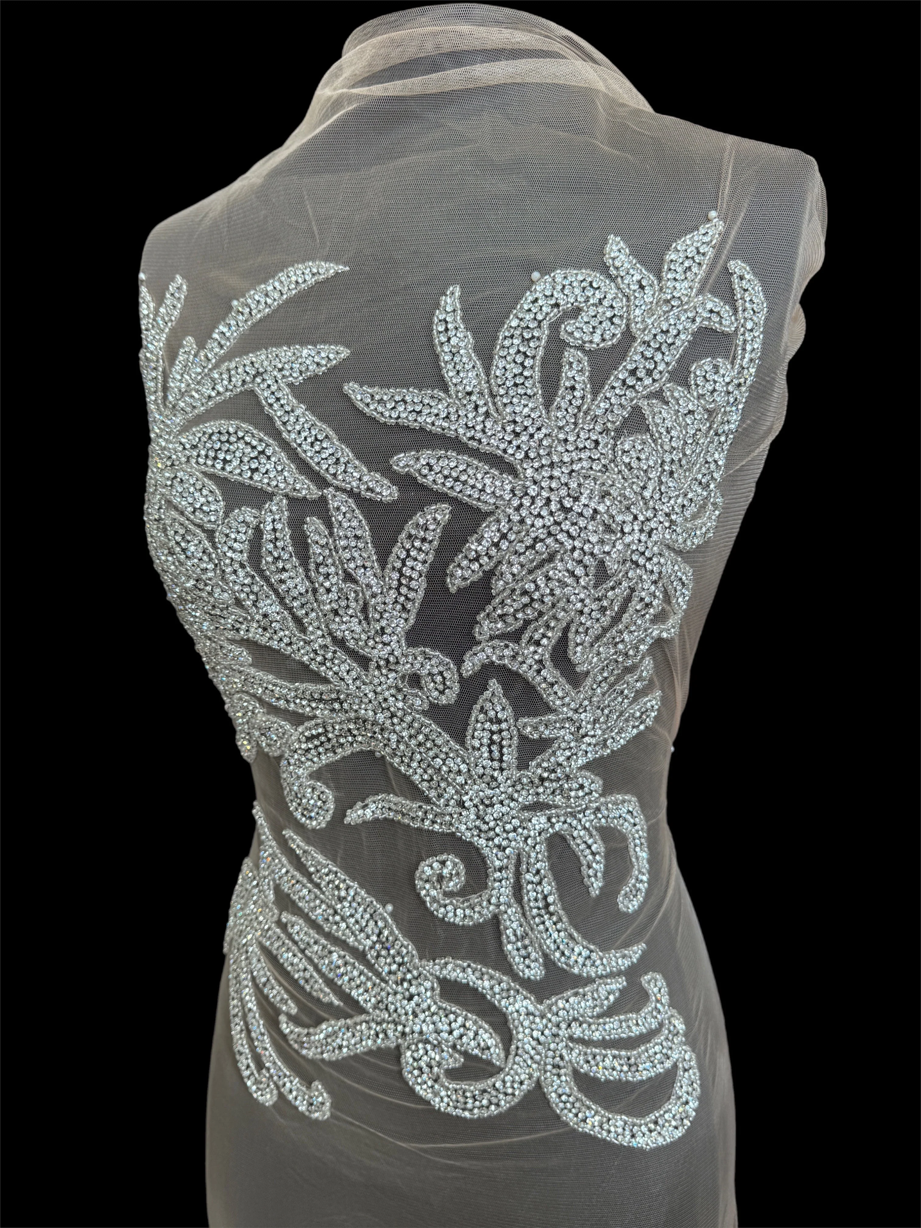 Christina Silver Rhinestones Bodice Applique - Image 2
