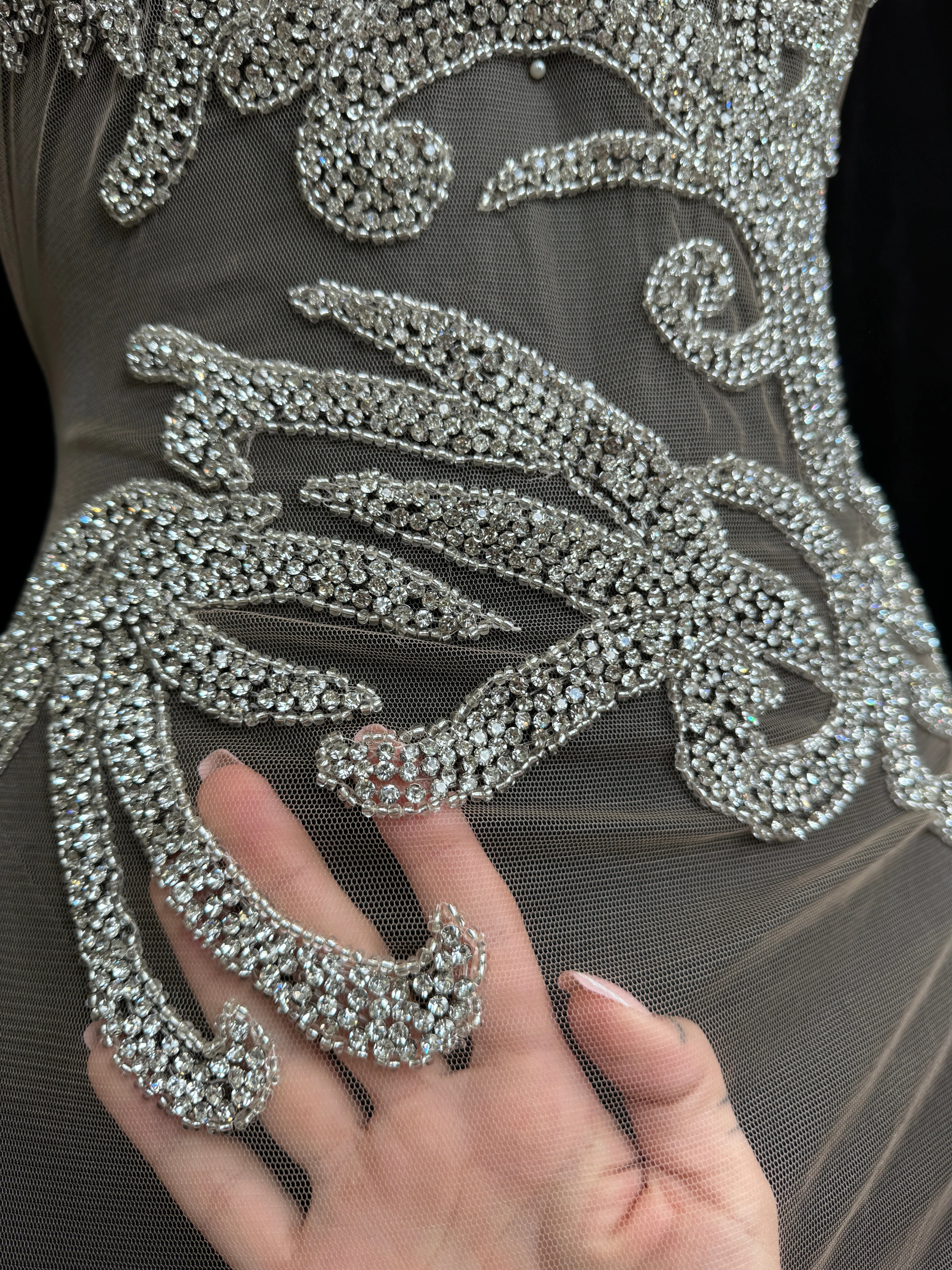 Christina Silver Rhinestones Bodice Applique - Image 4