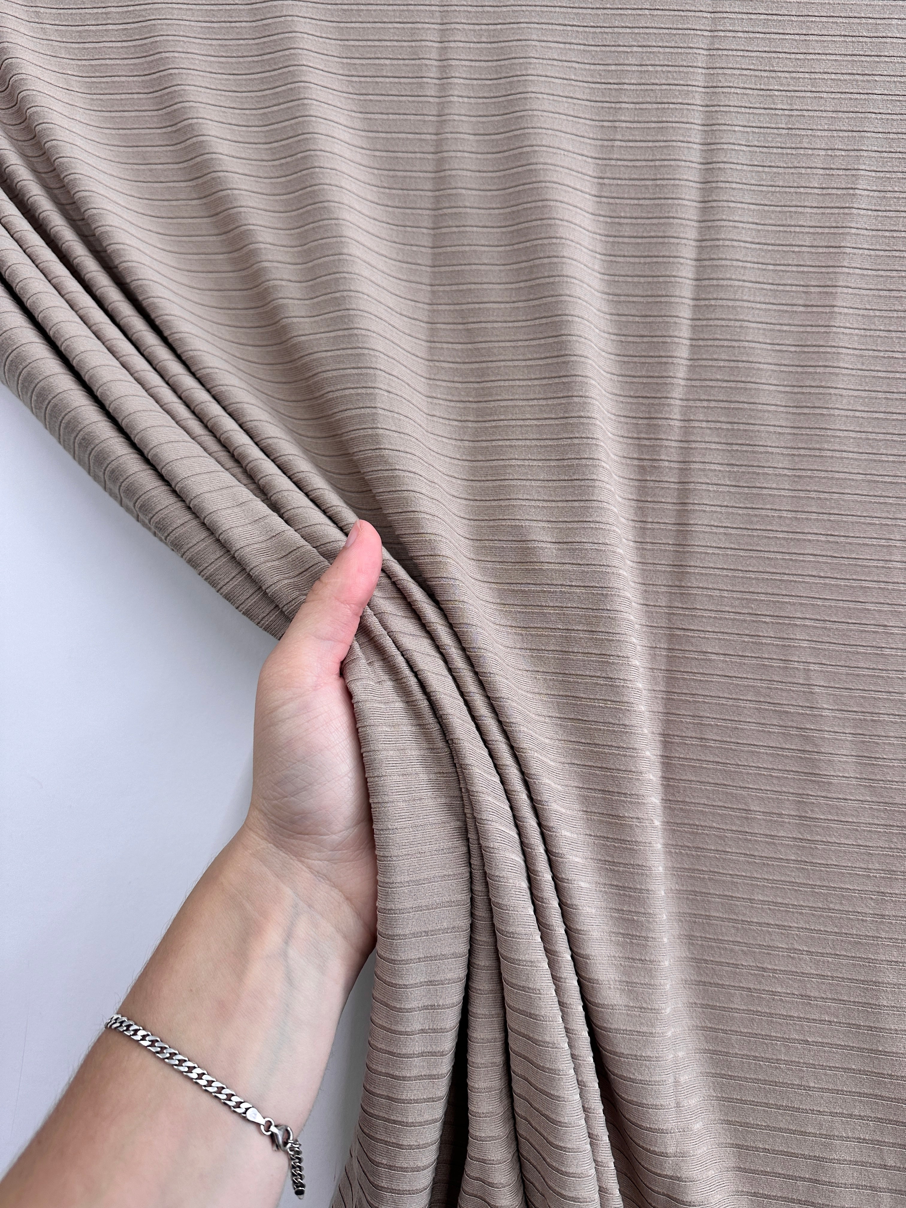 Tan-Mushroom Rib Knit - Image 2