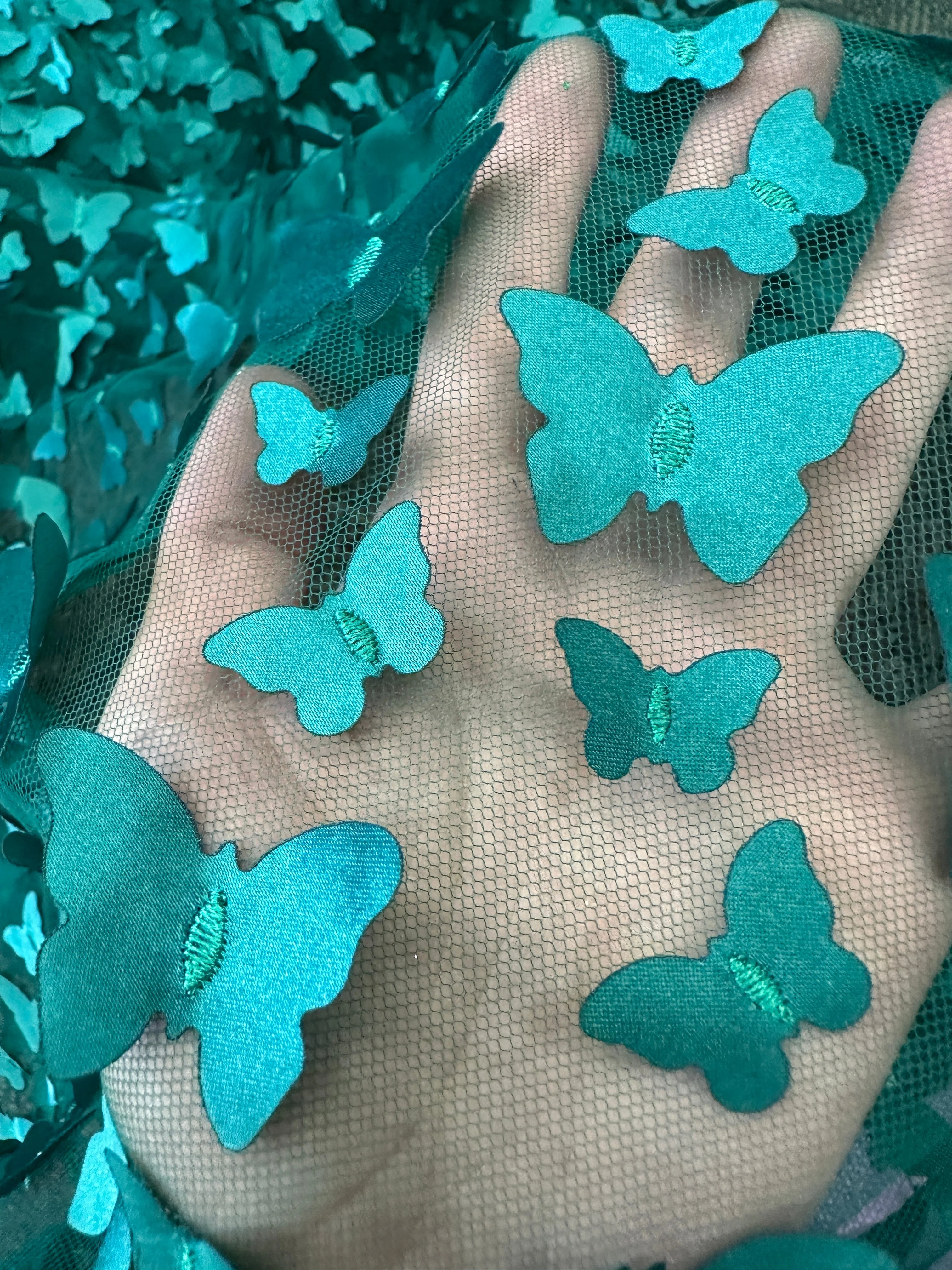Teal Blue 3D Butterfly Lace - Image 5