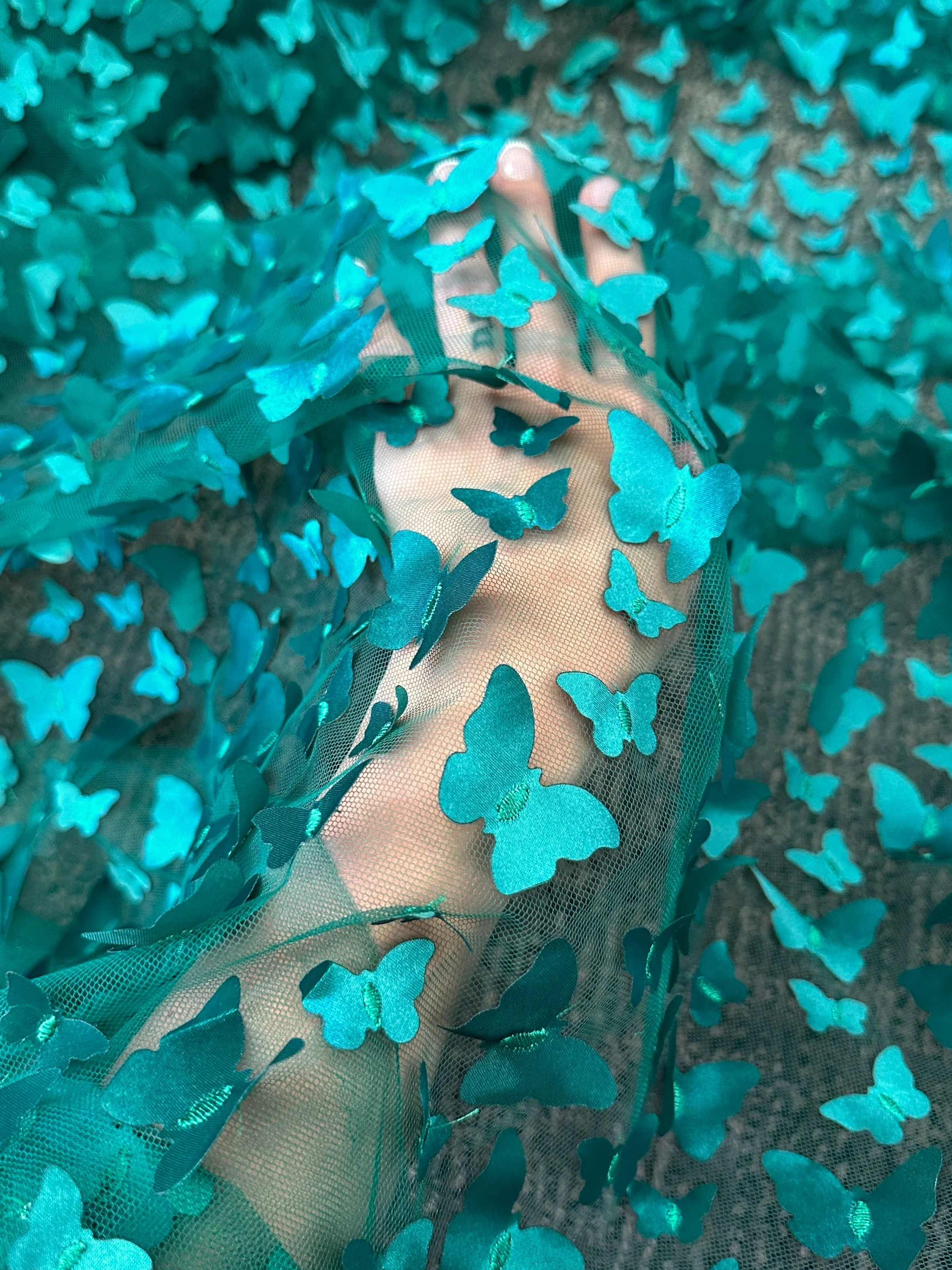 Teal Blue 3D Butterfly Lace - Image 6
