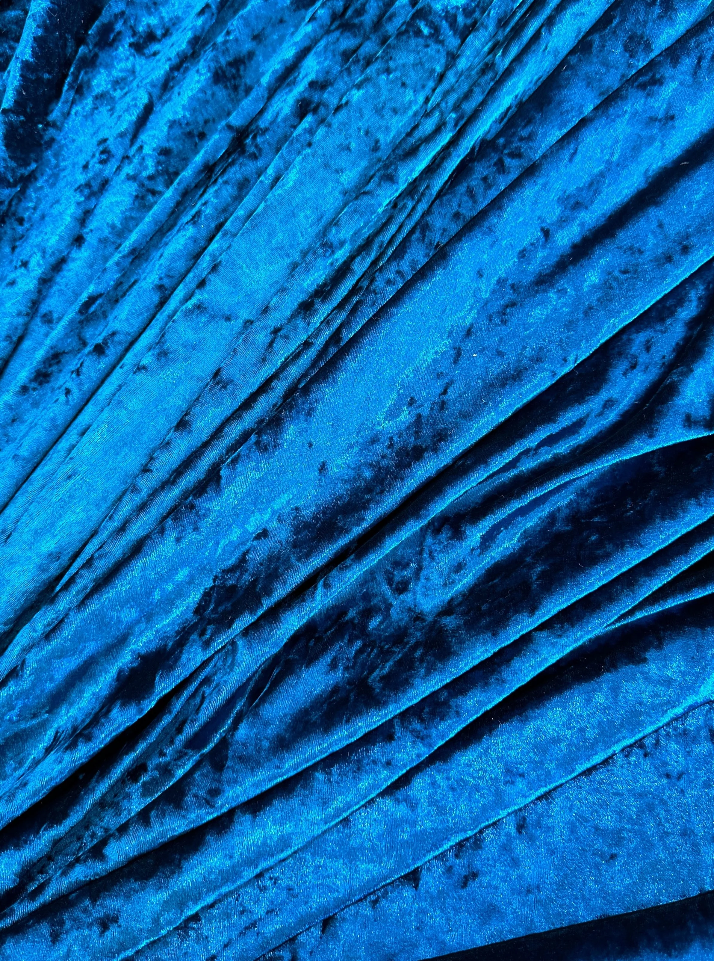 Teal Blue Stretch Crushed Velvet - Image 7