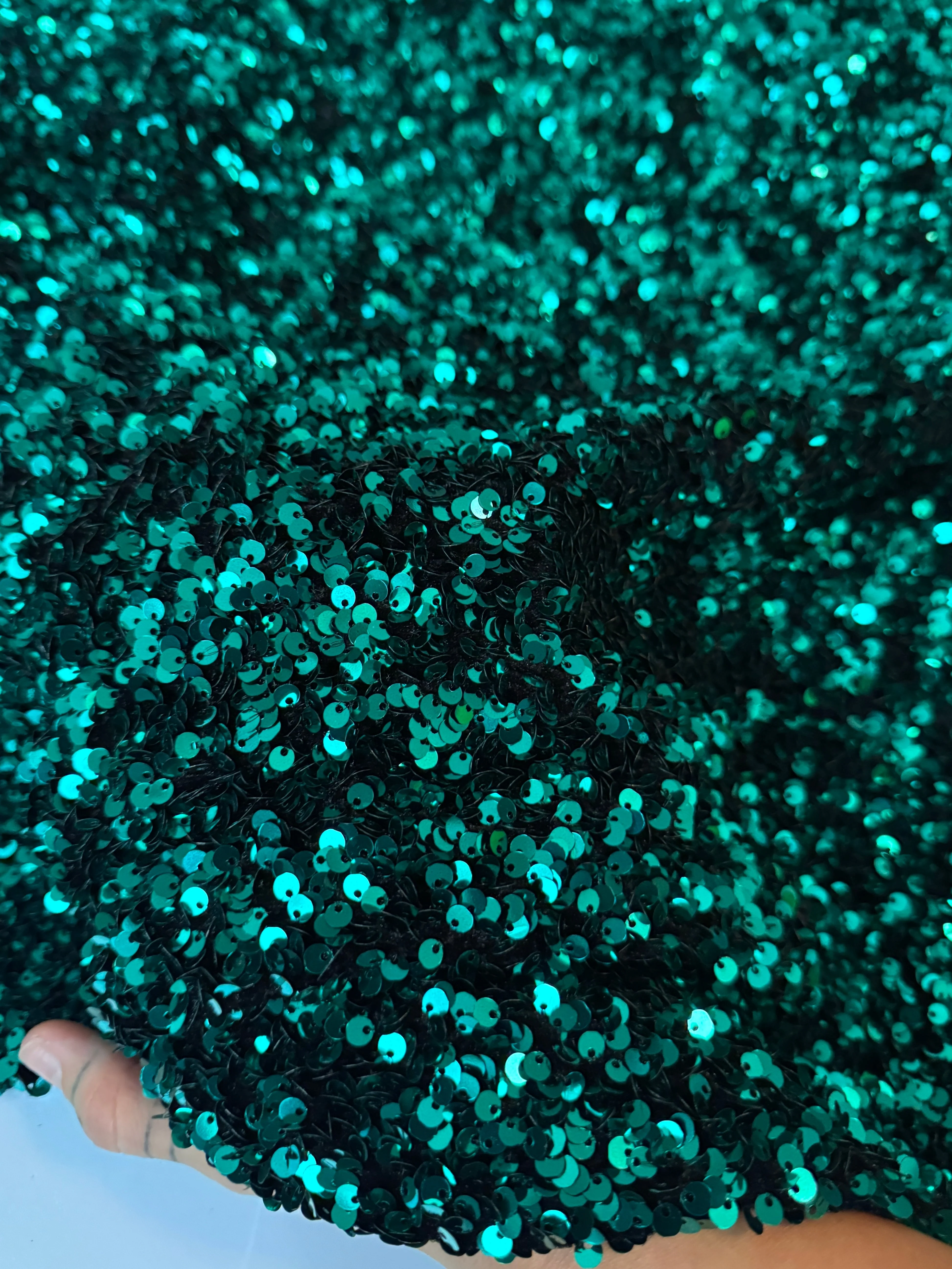 Teal Blue Sequin on Velvet (Exclusive Color) - Image 6