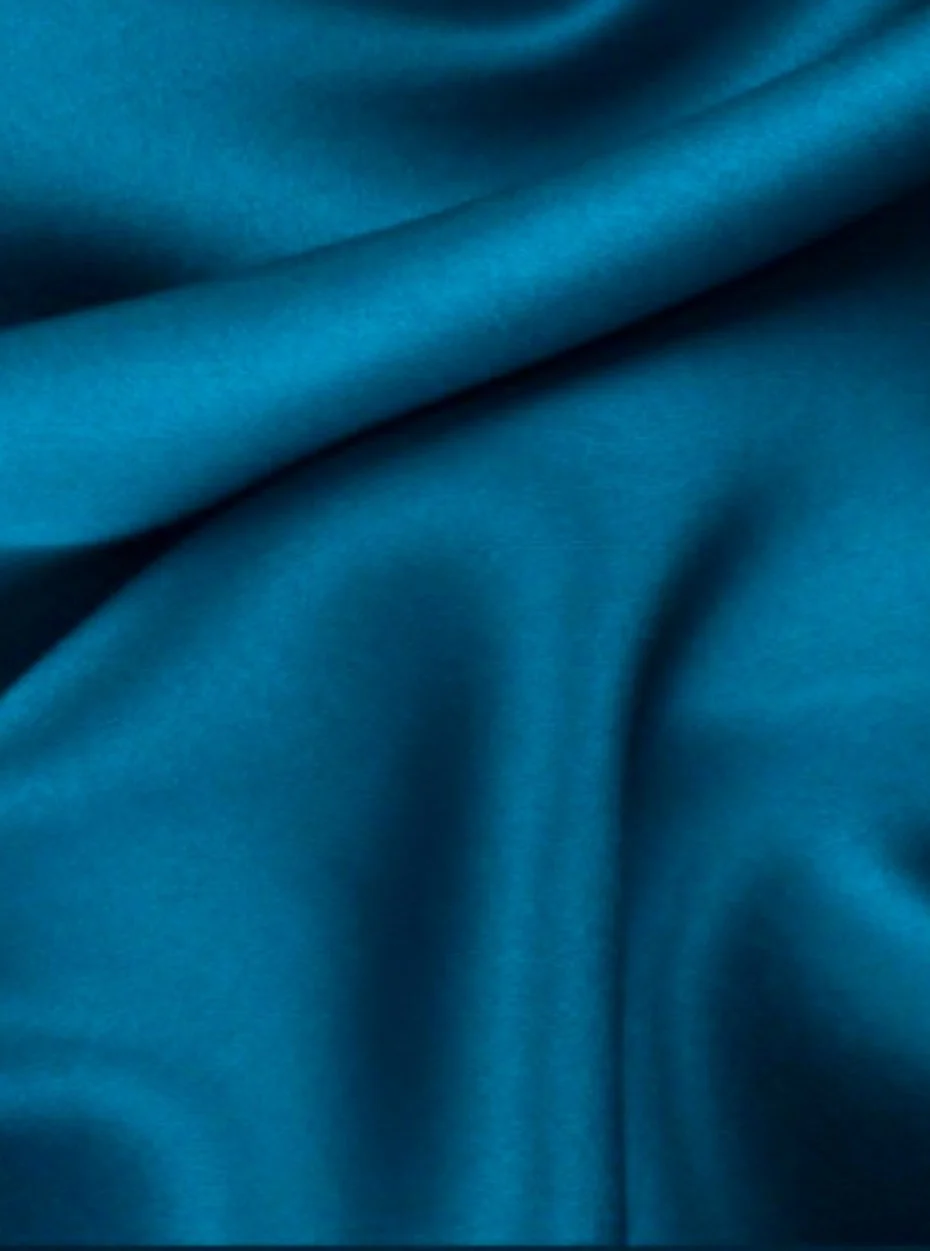 Teal Blue Silky Stretch Satin - Image 7
